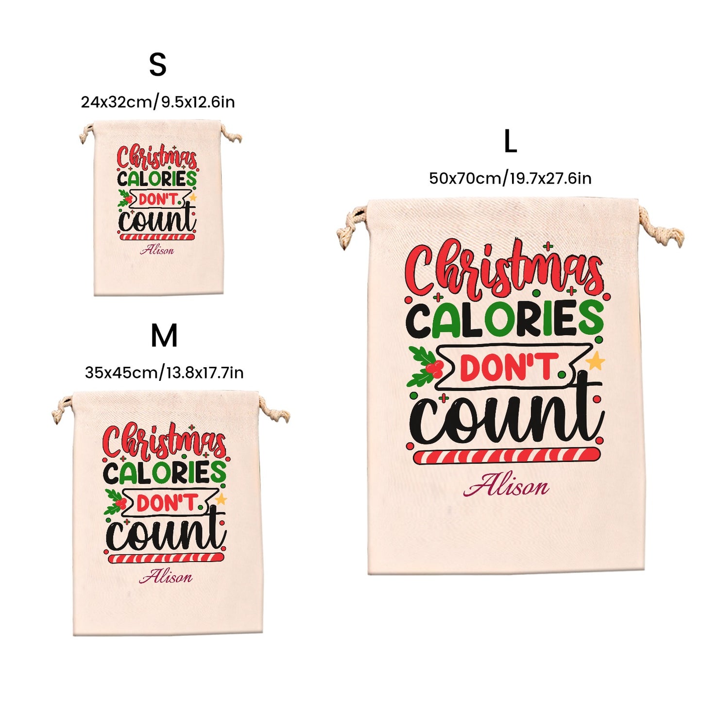 Christmas-calories-dont-count-Tshirt Christmas Gift Bag 2024 Christmas Best Gift for Children