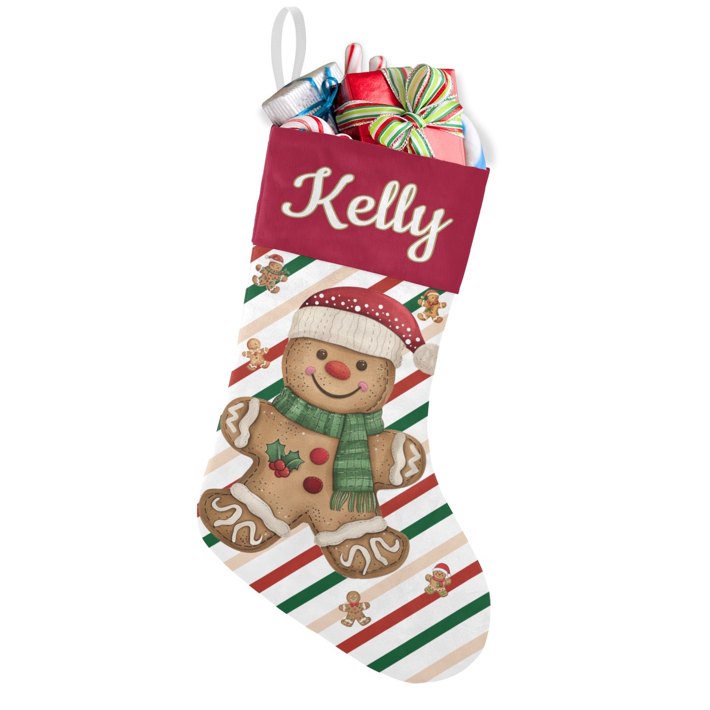 Snow Christmas Stocking Custom Name Santa Socks Gift