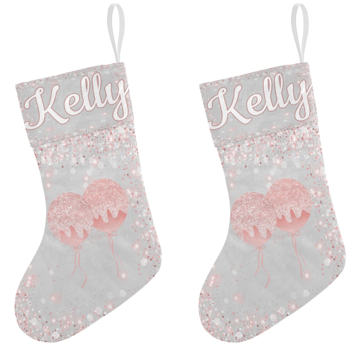 Sequin Christmas Stocking Custom Name Santa Socks Gift