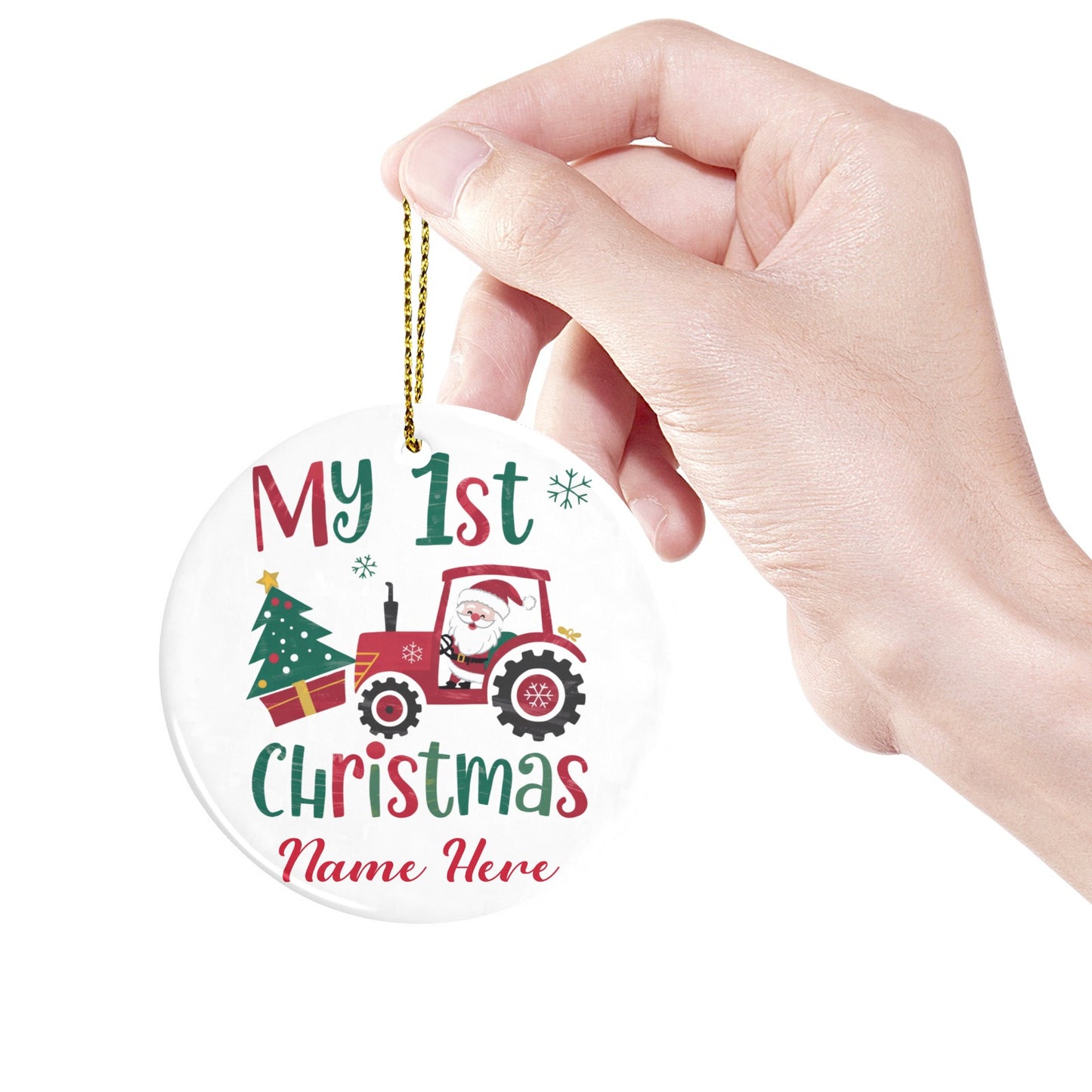 1st Christmas Christmas Ornaments Custom Name Santa Gift