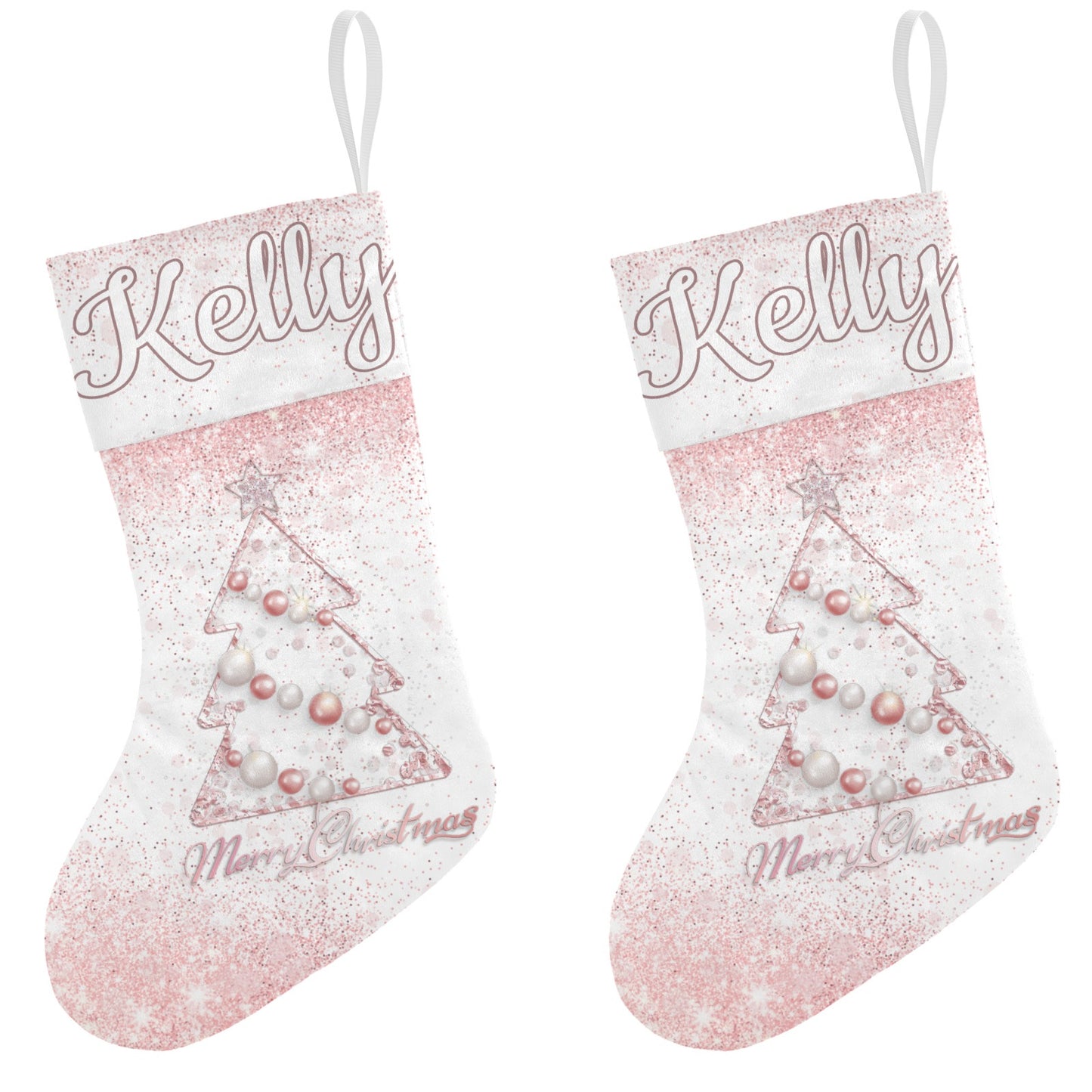 Christmas Tree Christmas Stocking Custom Name Santa Socks Gift