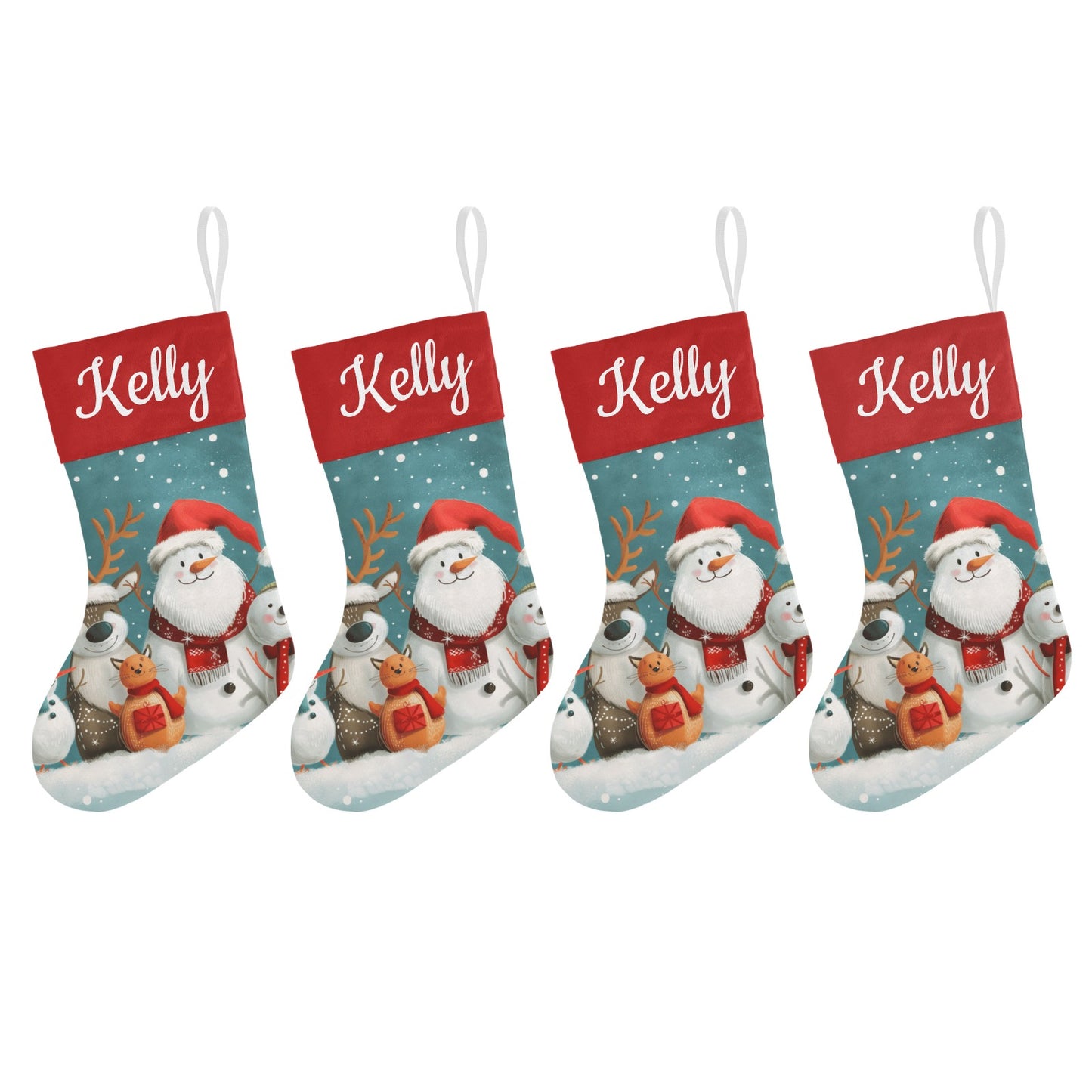 Snowman Christmas Stocking Custom Name Santa Socks Gift