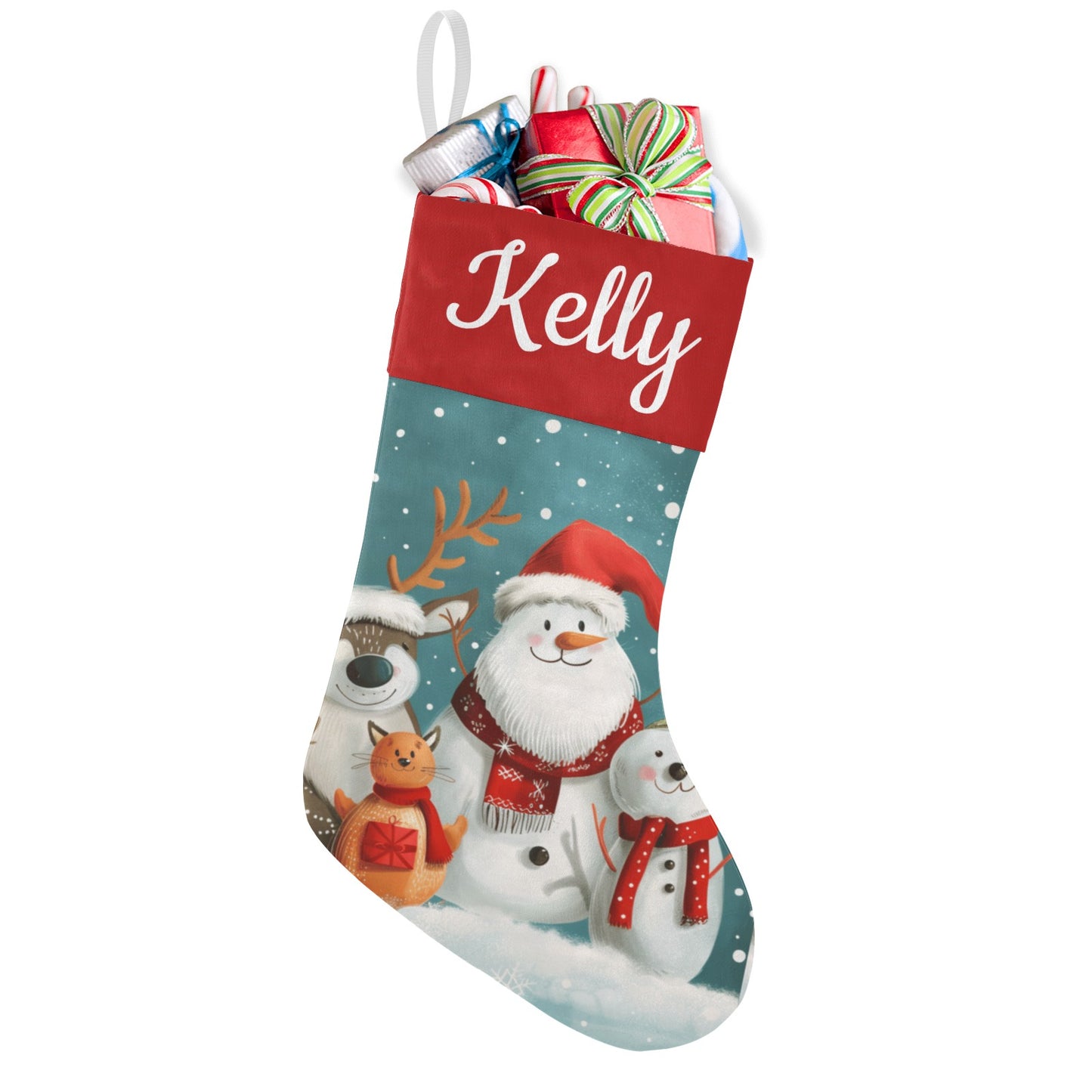 Snowman Christmas Stocking Custom Name Santa Socks Gift