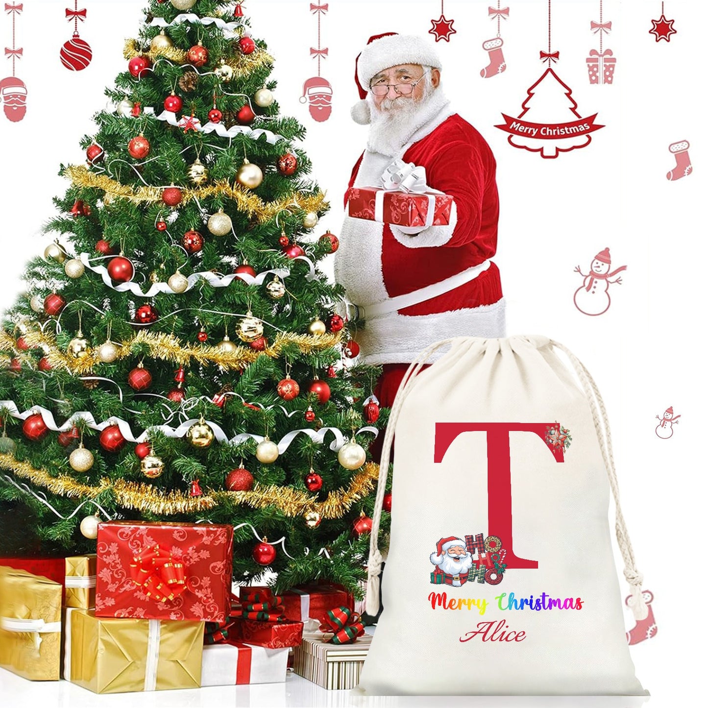 Christmas objects T Christmas Gift Bag 2024 Christmas Best Gift for Children