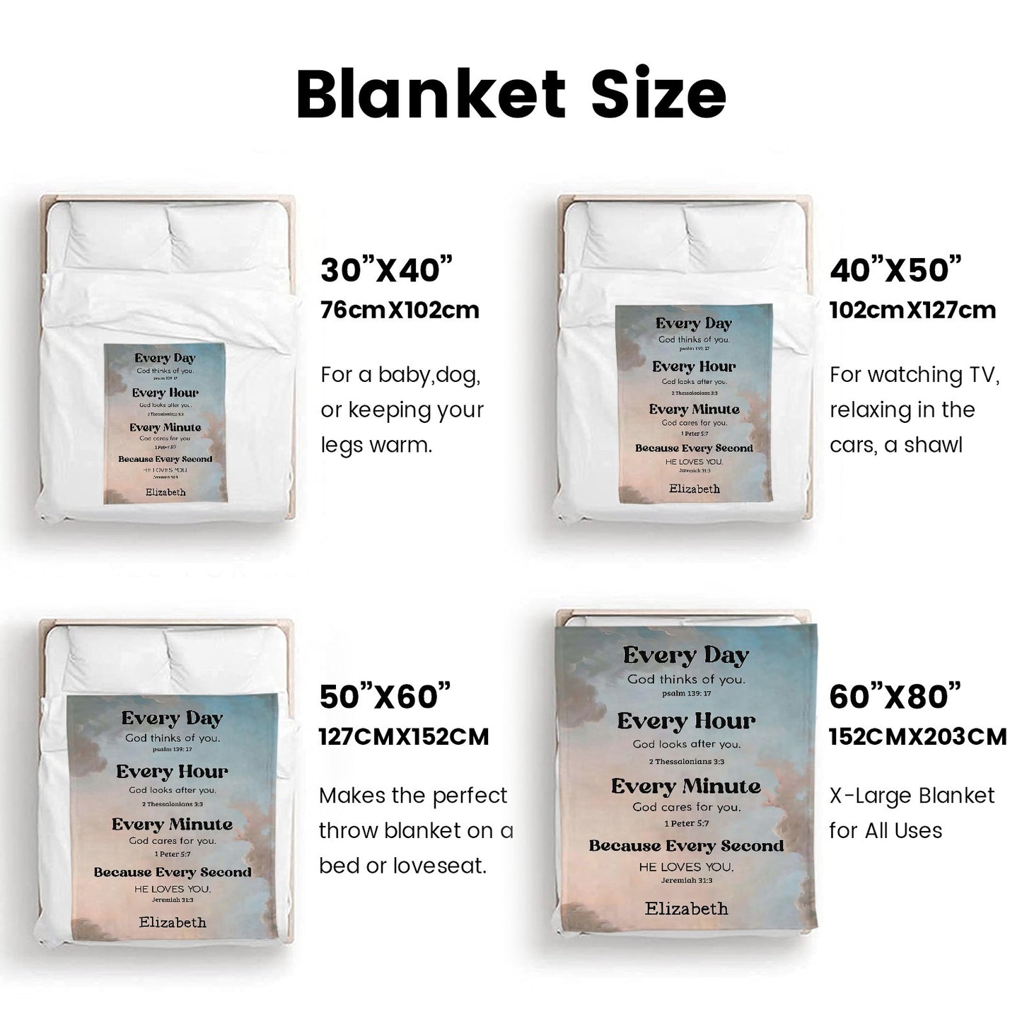 God Flannel Blanket Custom Name Blanket Gift for Men Women