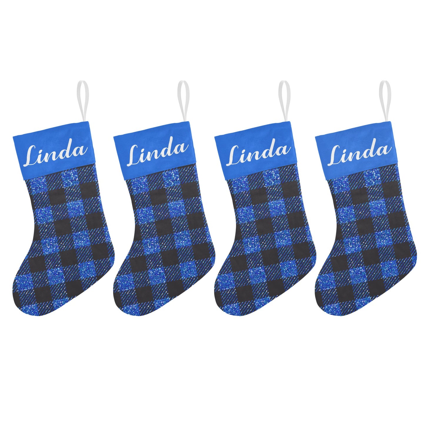 Blue Buffalo Bling Christmas Stocking Custom Name Christmas Socks Gift