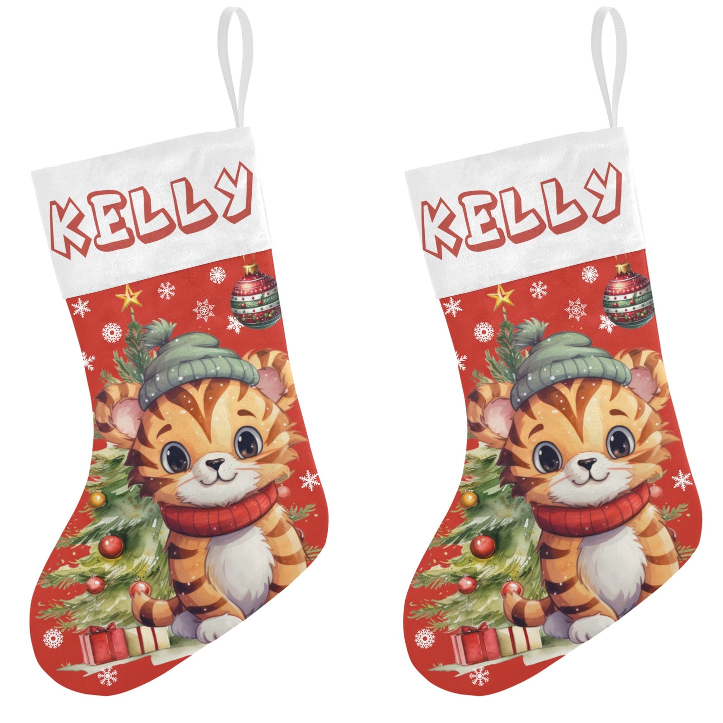 Christmas Ball Christmas Stocking Custom Name Santa Socks Gift