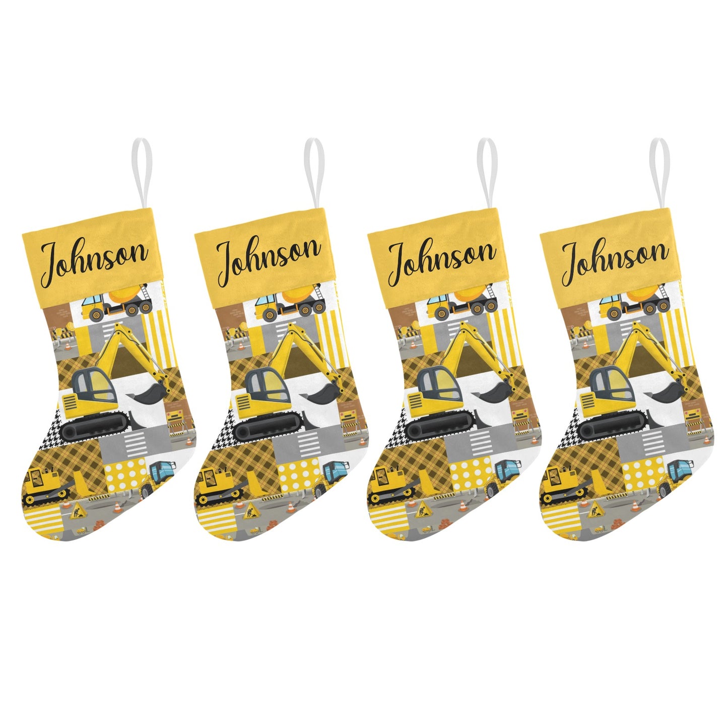 Truck Tractor Christmas Stocking Custom Name Christmas Socks Gift
