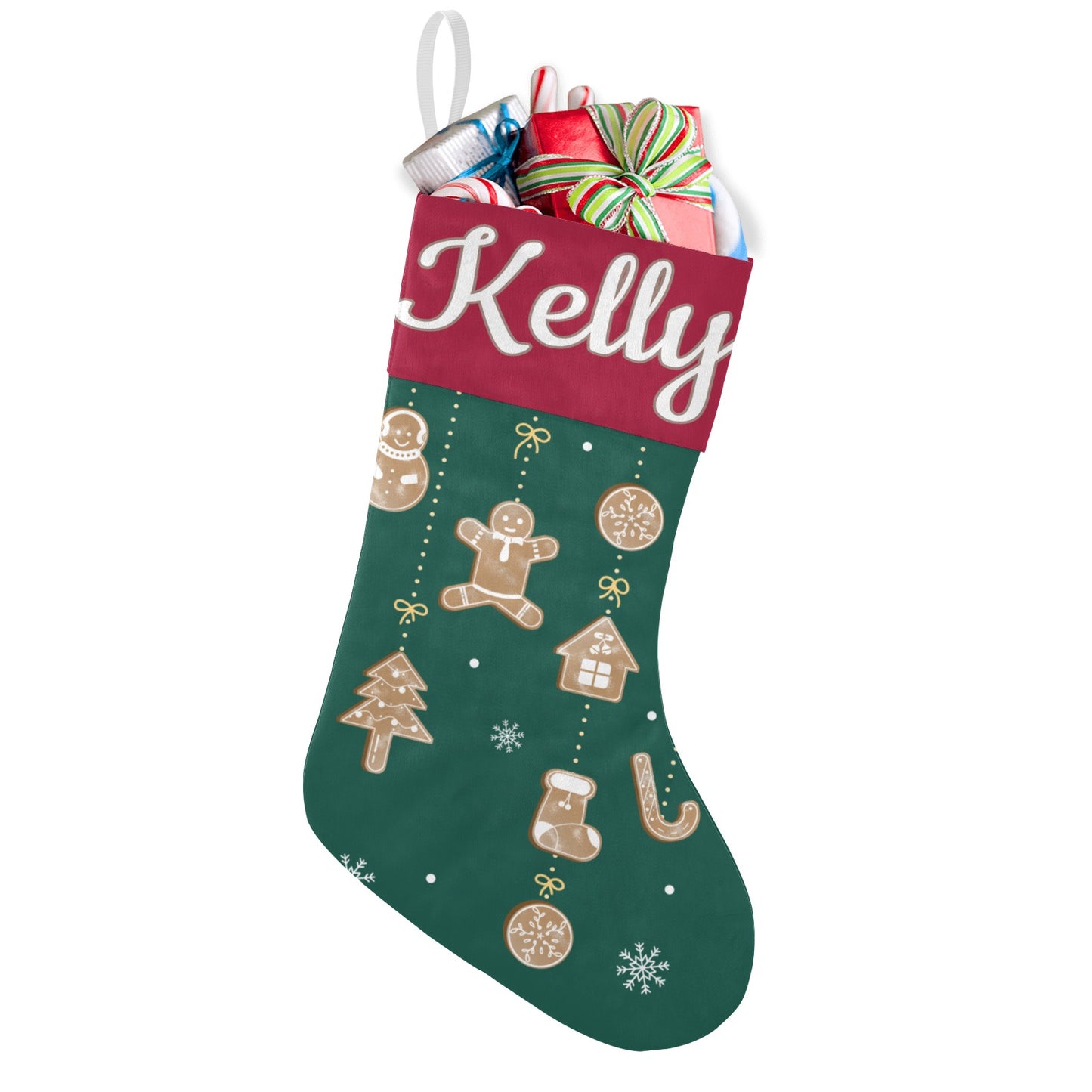Bow Christmas Stocking Custom Name Santa Socks Gift