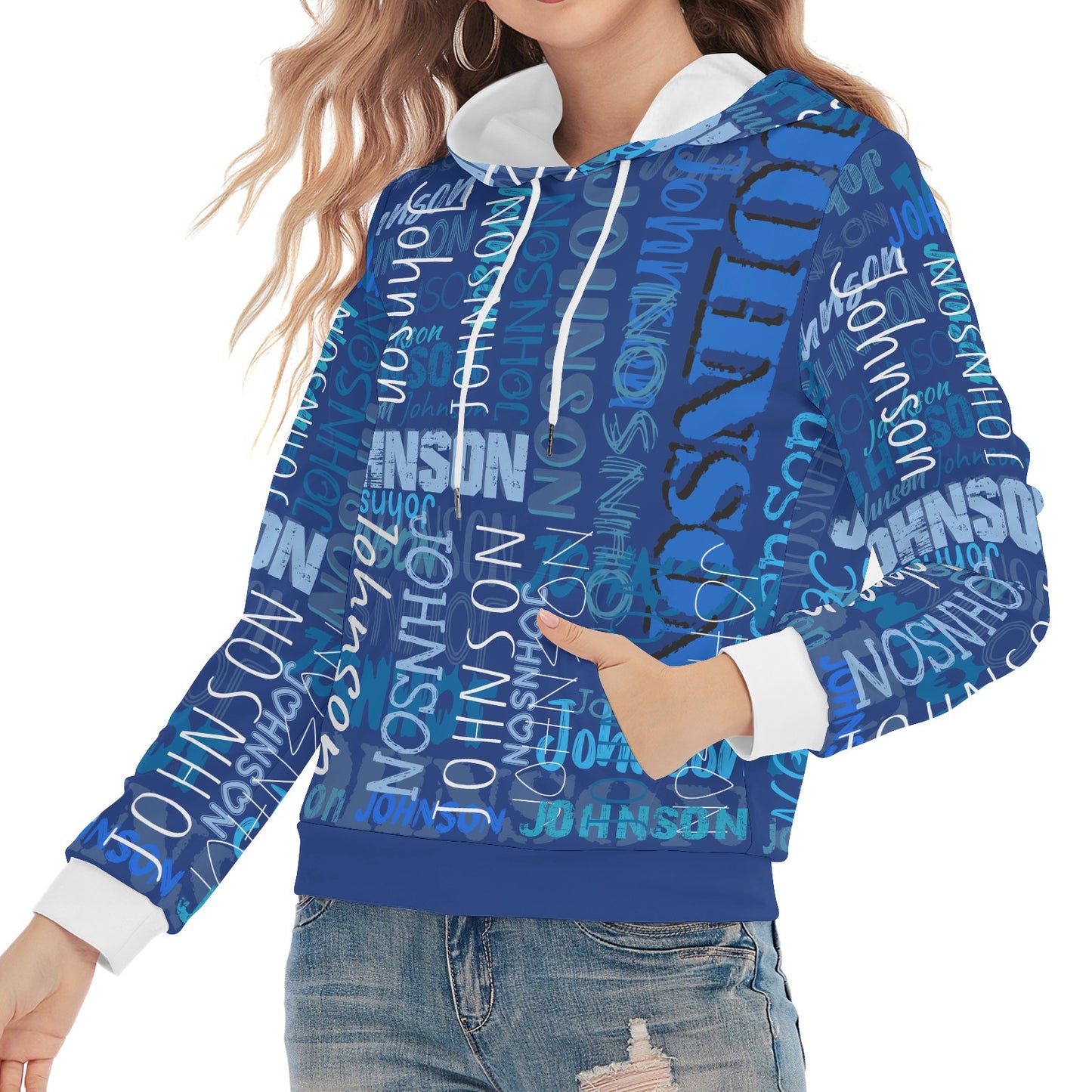Blue Unisex Heavy Blend Hoodie Custom Hoodie Design Your Own Personalized Hoodies for Women