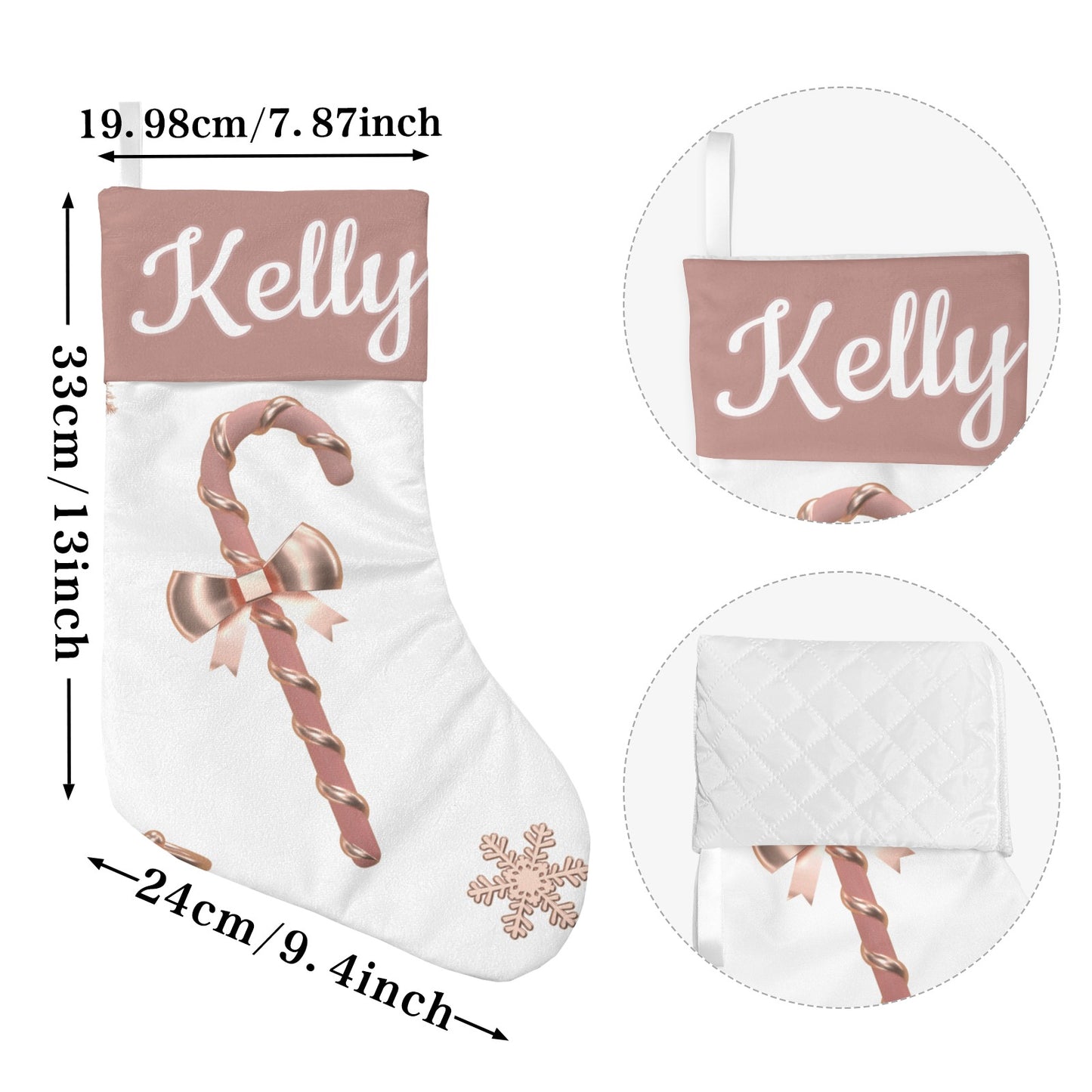 Bow Christmas Stocking Custom Name Santa Socks Gift