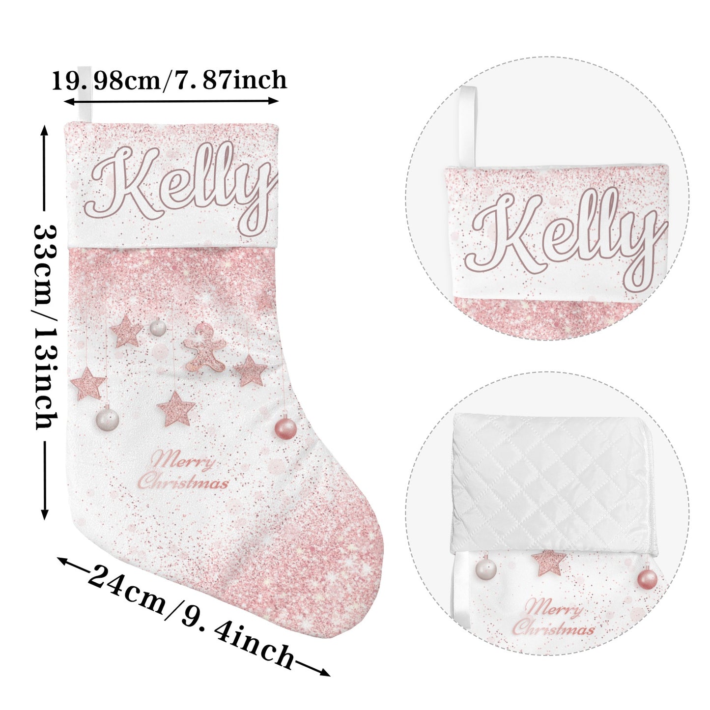 Cookie Christmas Stocking Custom Name Santa Socks Gift