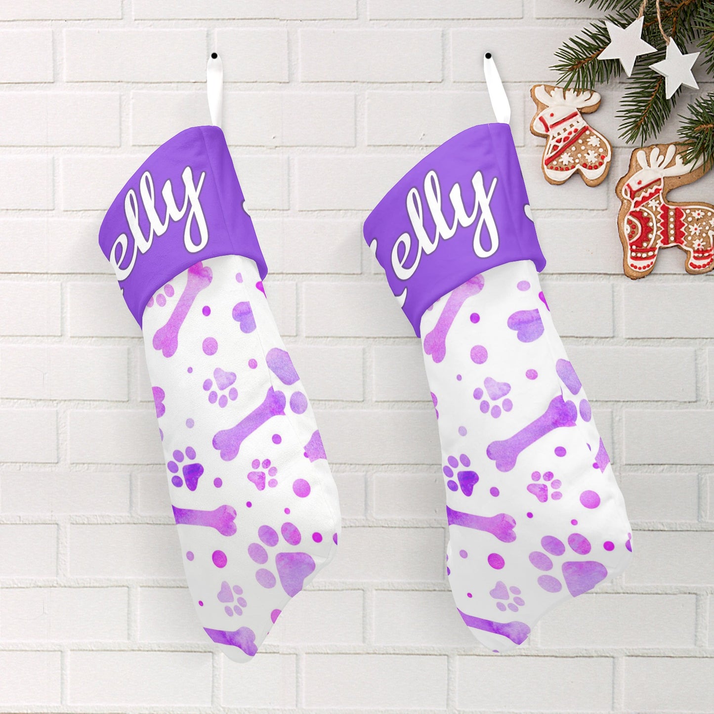 Bone Christmas Stocking Custom Name Santa Socks Gift