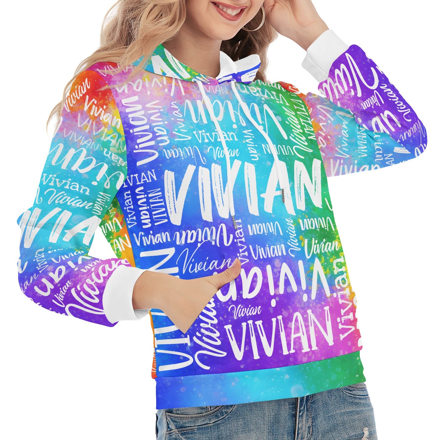 Colorful Unisex Heavy Blend Hoodie Customized Hooded Sweatshirt with Name Women and Girl
