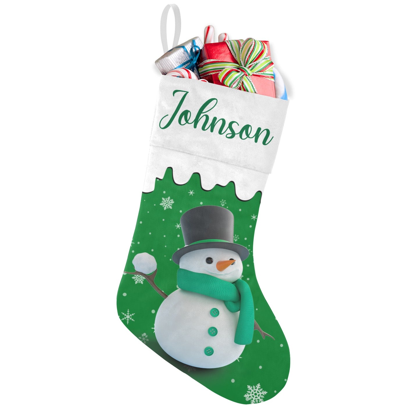 Snowman Christmas Stocking Custom Name Christmas Socks Gift