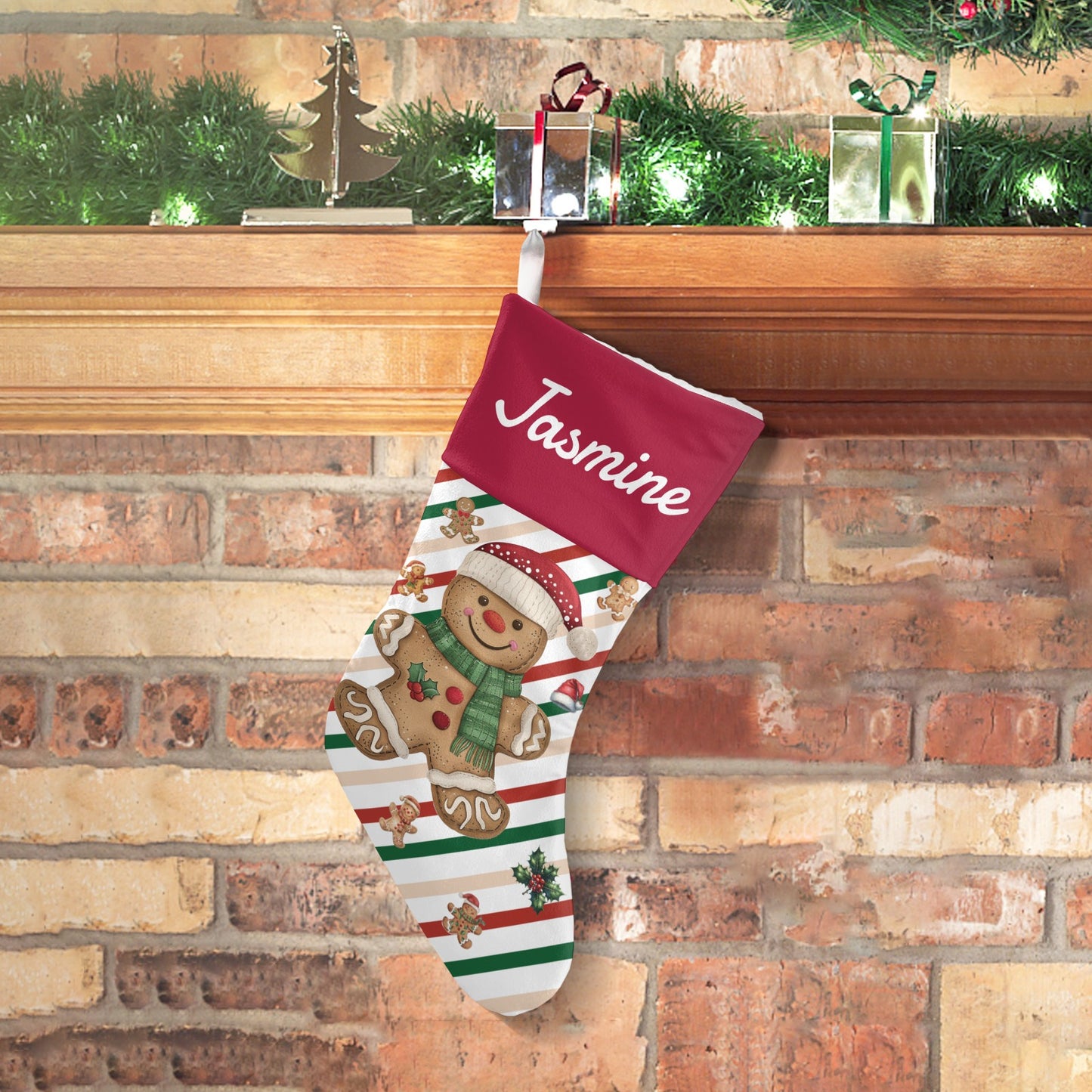 Bear Christmas Stocking Custom Name Santa Socks Gift