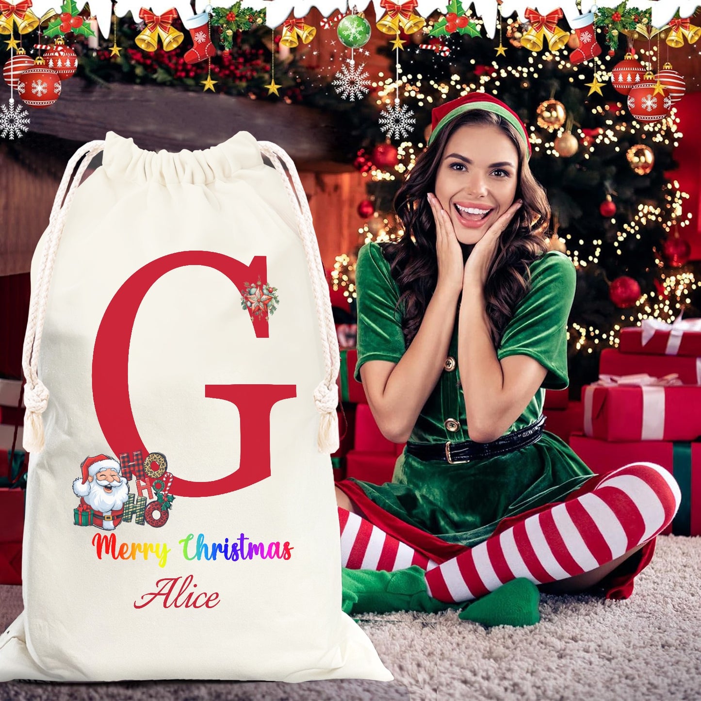 Christmas objects G Christmas Gift Bag 2024 Christmas Best Gift for Children