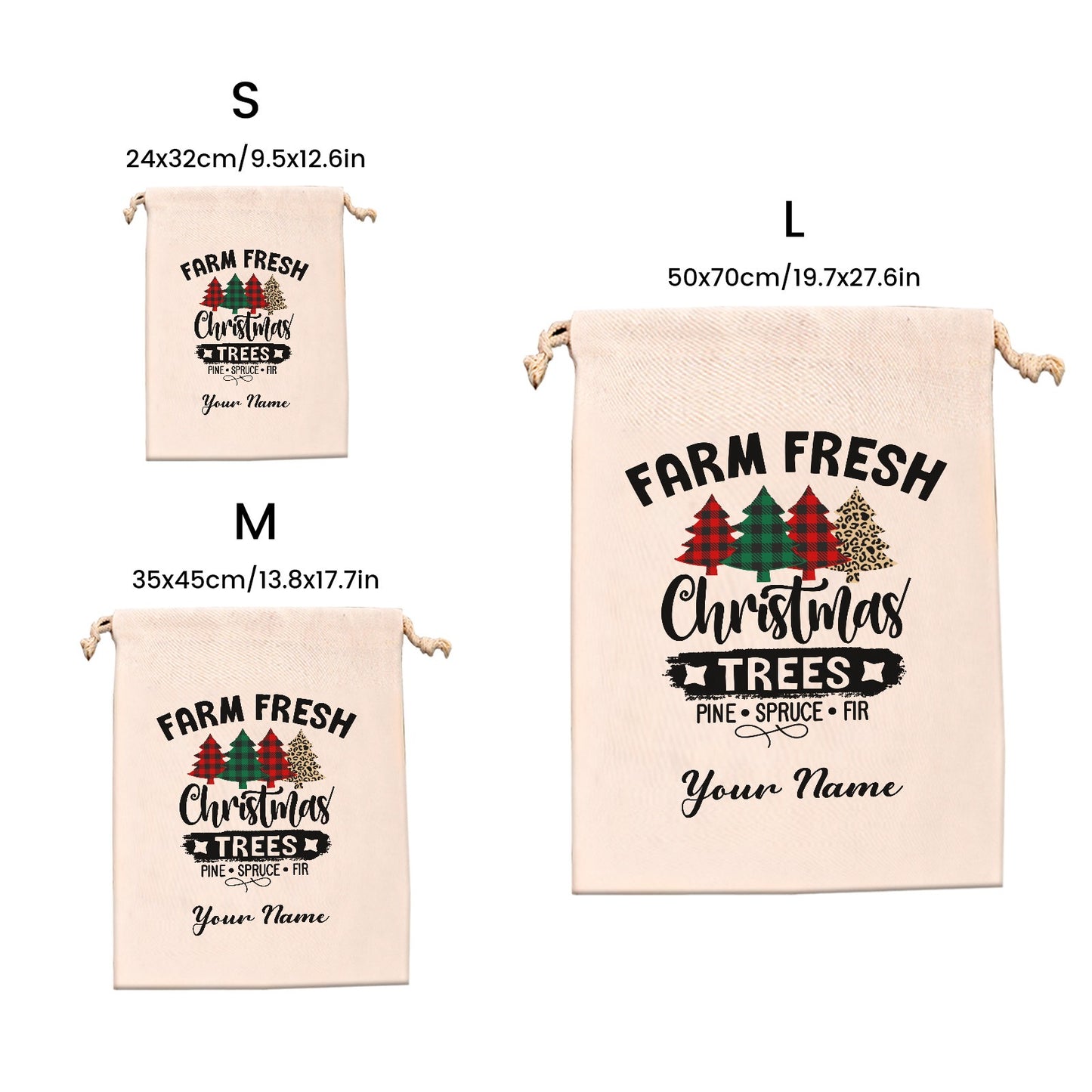 Christmas Tree Christmas Gift Bag Custom Santa Gift Bags your Name