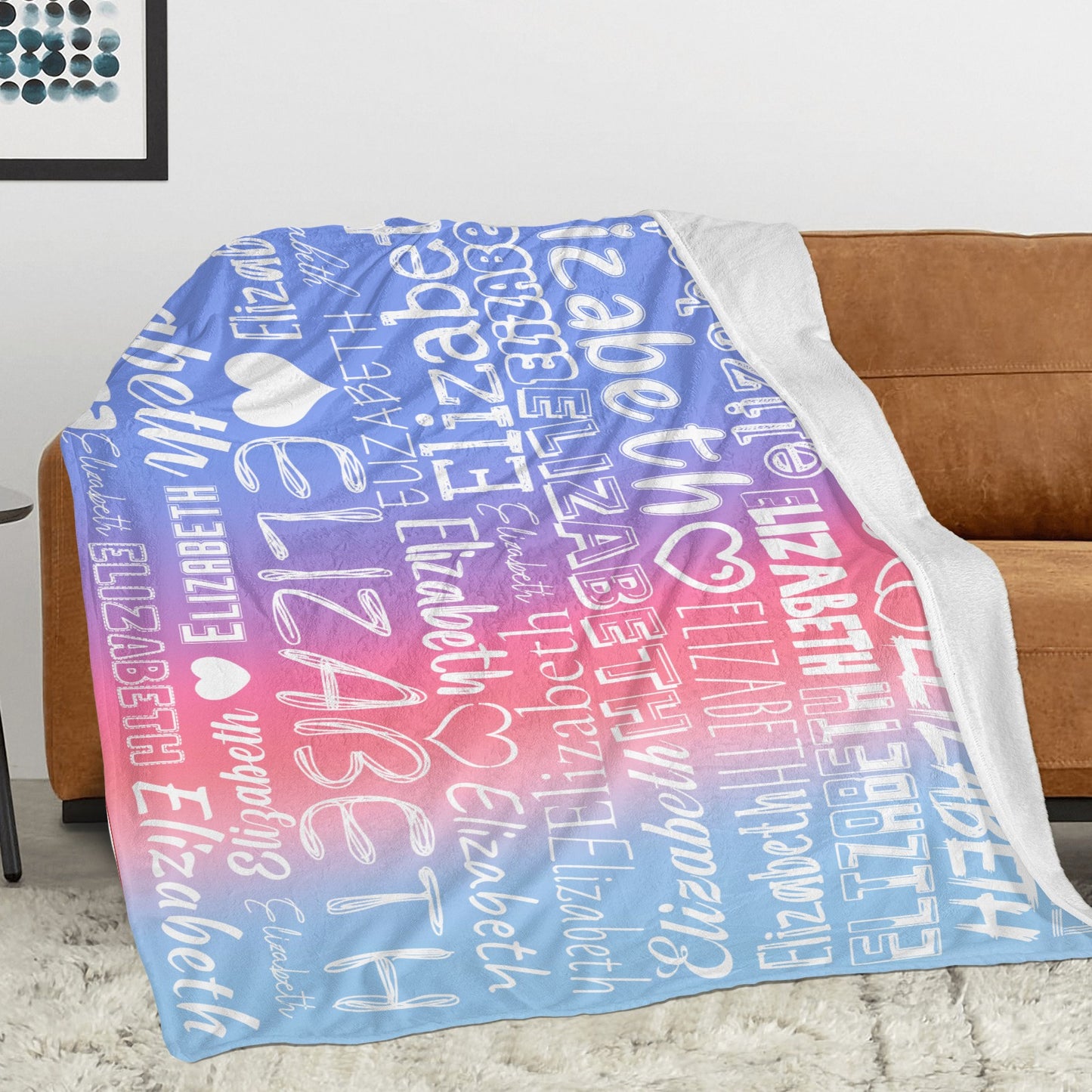 Purple Flannel Blanket Name Blanket Personalized Blanket for Adult Kids Flannel Customize Throw Blanket Custom