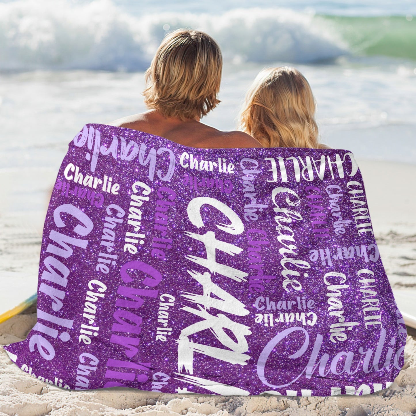 Purple Flannel Blanket Custom Name Blanket Gift for Men Women