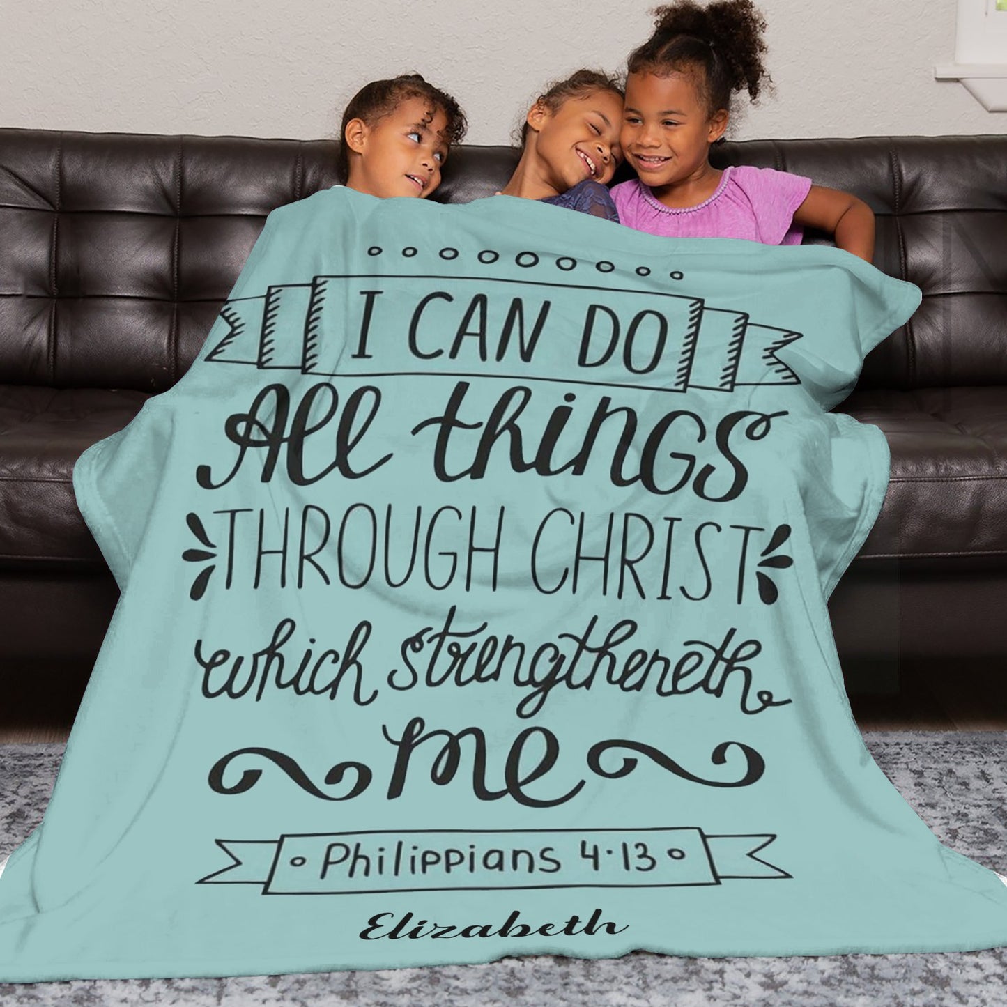 I Can Do Flannel Blanket Custom Name Blanket Gift for Men Women
