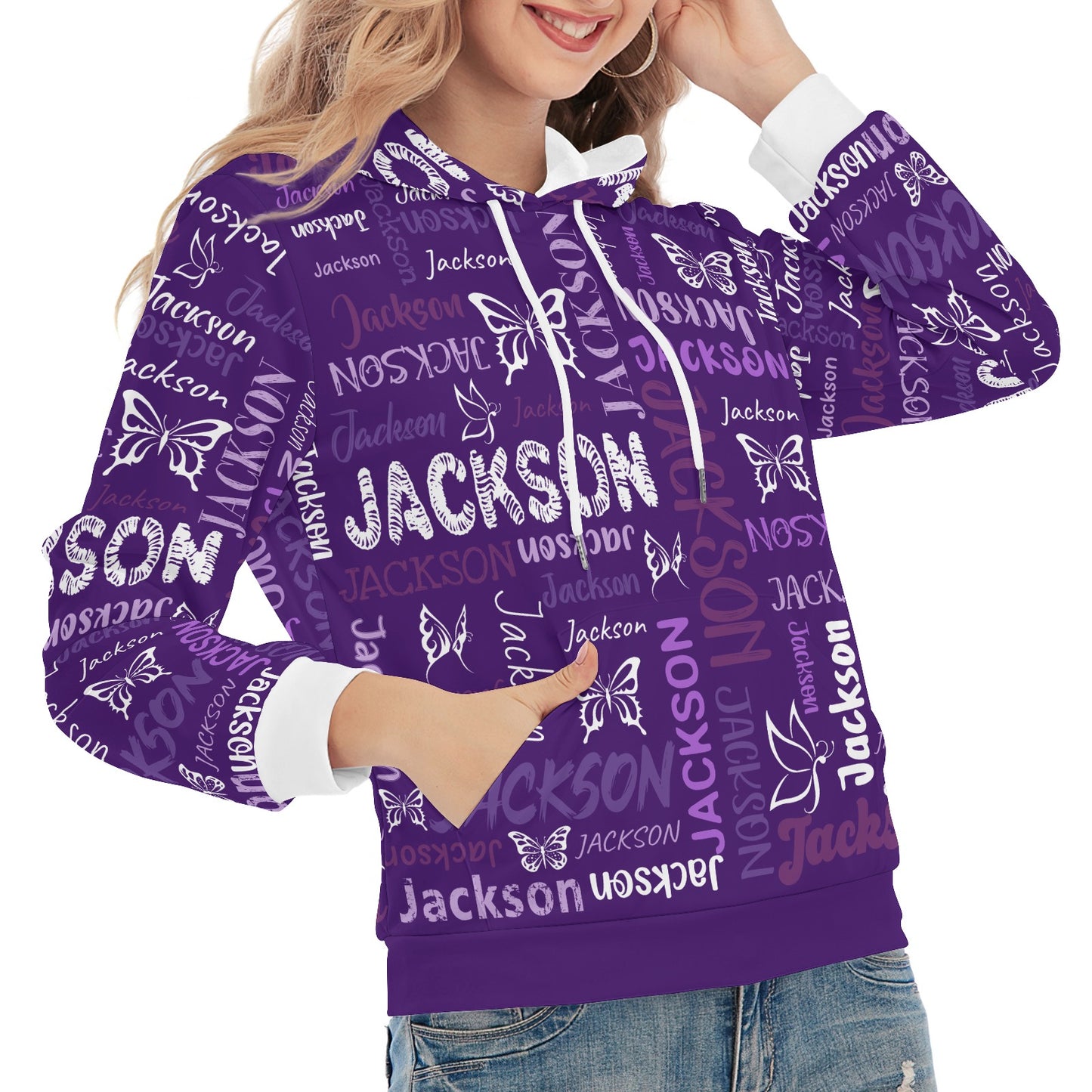 Purple Unisex Heavy Blend Hoodie Custom Hoodie Design Your Own Personalized Hoodies for Women