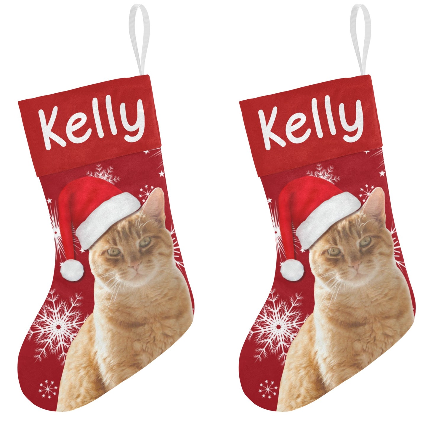 cat-live Christmas Stocking Custom Name Santa Socks Gift