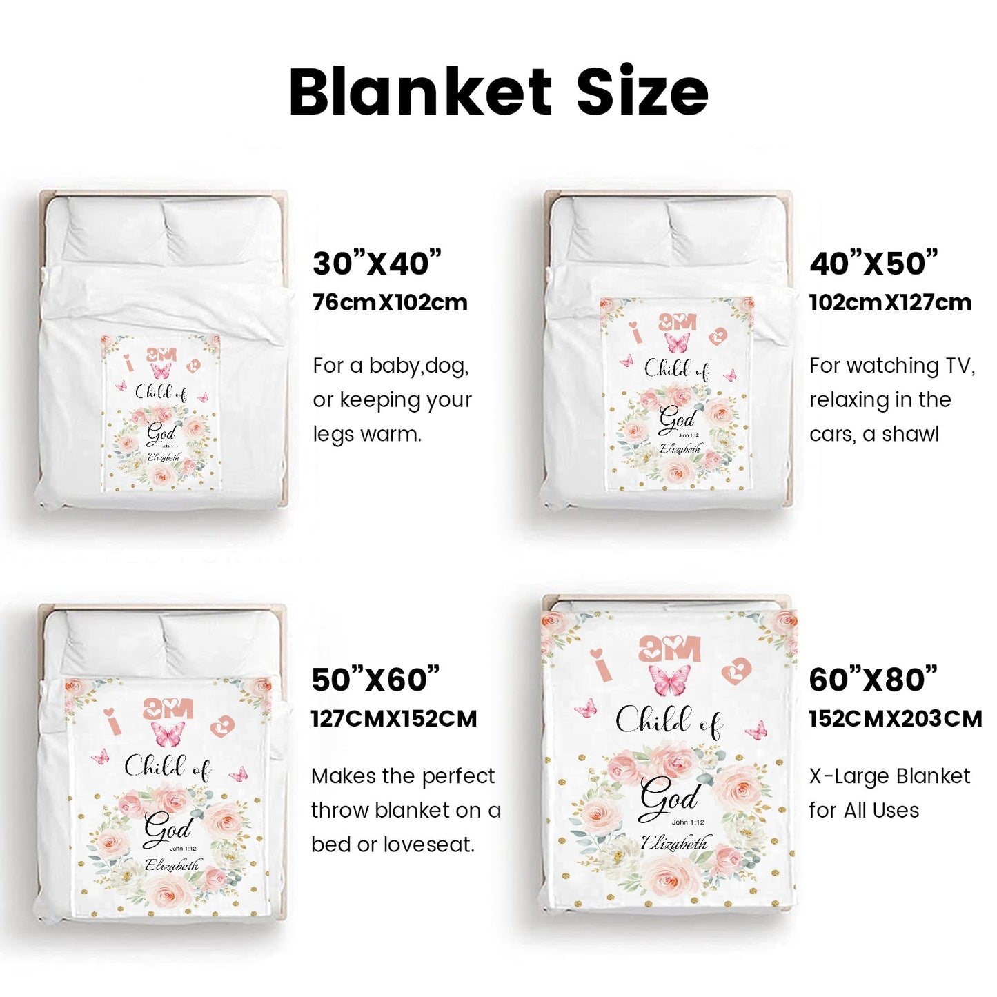 I Am A Child of God Flannel Blanket Custom Name Blanket Gift for Men Women