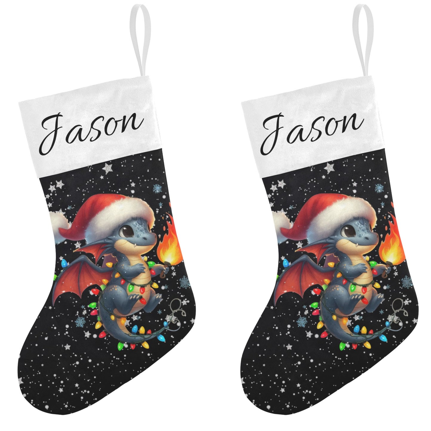 Dinosaur Christmas Stocking Custom Name Santa Socks Gift