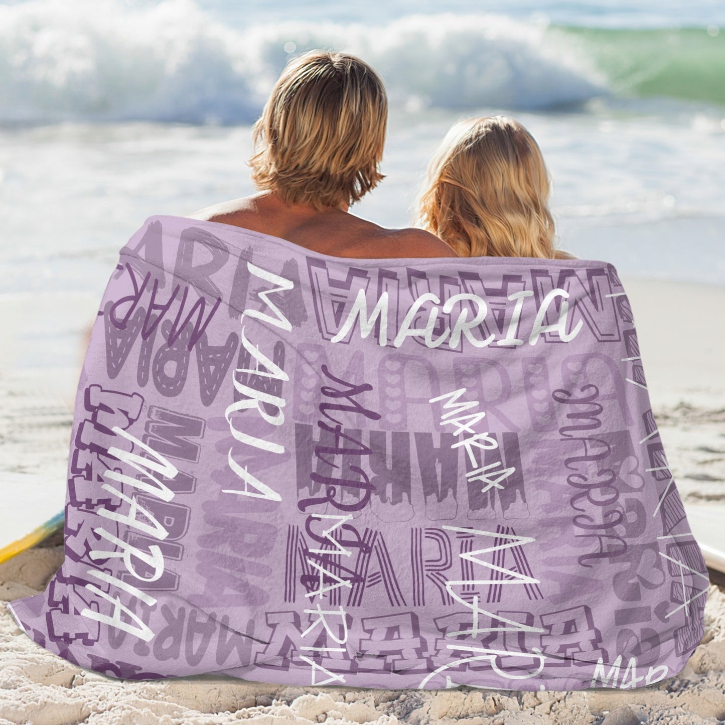 Purple Flannel Blanket Name Blanket Personalized Blanket for Adult Kids Flannel Customize Throw Blanket Custom