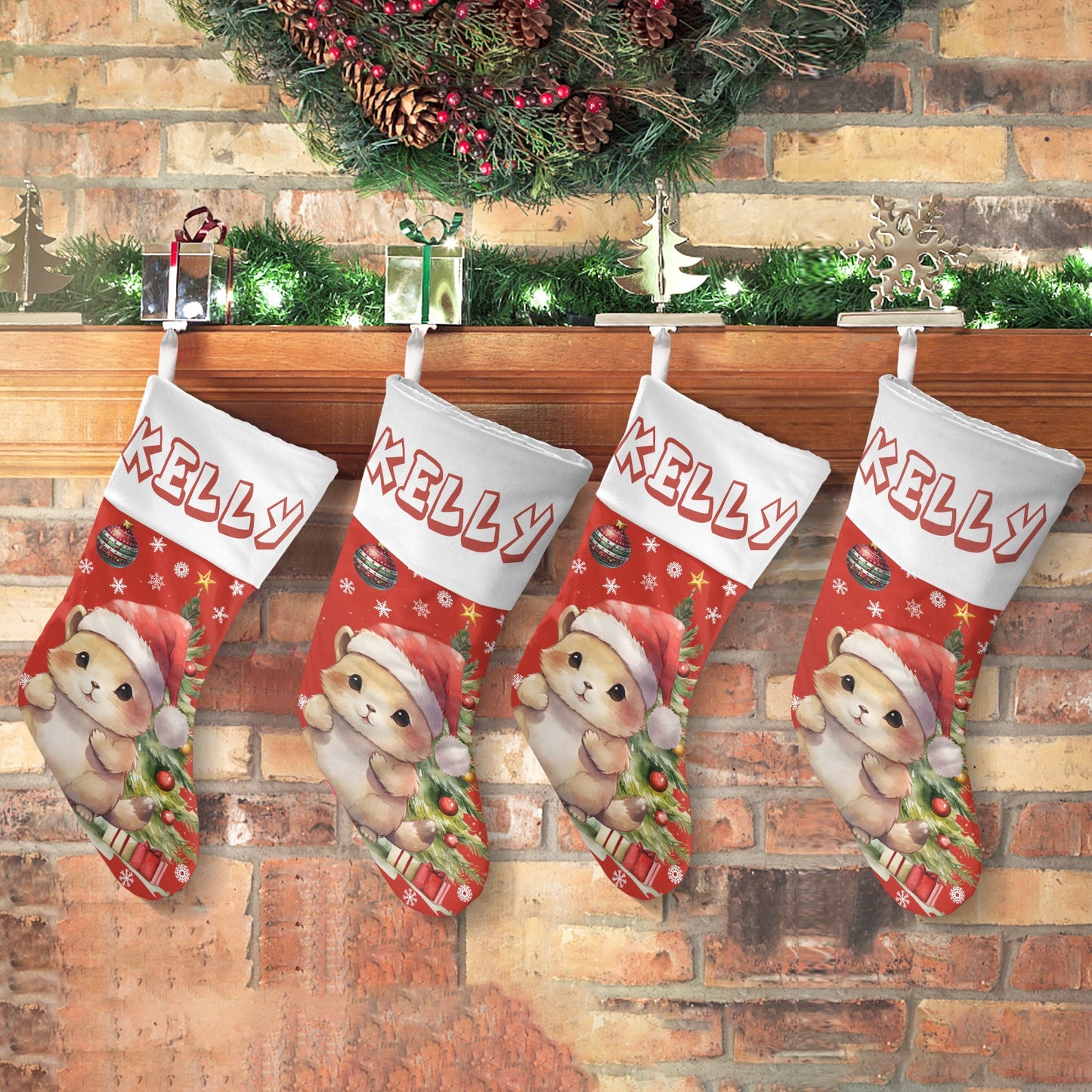 Christmas Small Hamster Christmas Stocking Custom Name Santa Socks Gift