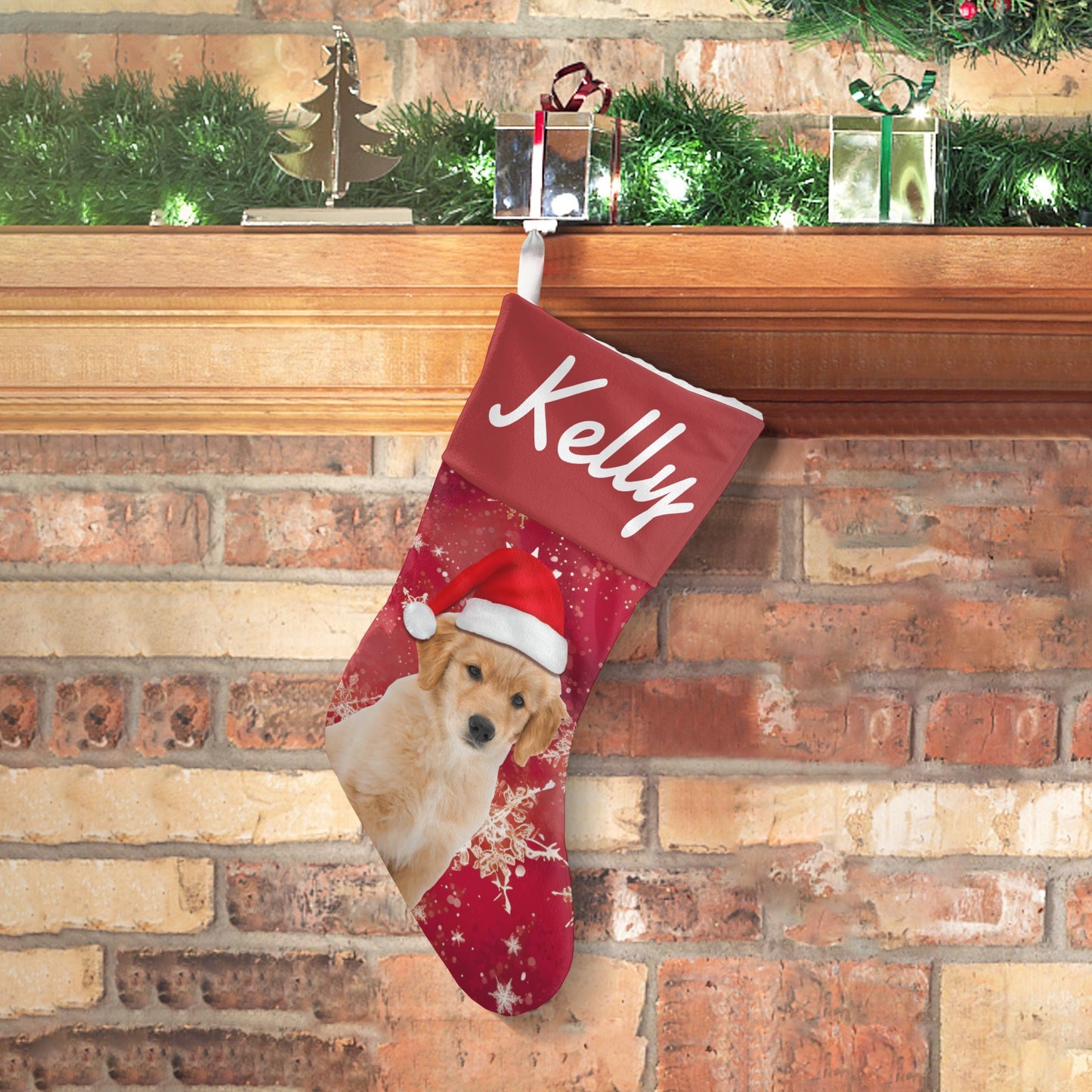 Gift Box Christmas Stocking Custom Name Santa Socks Gift