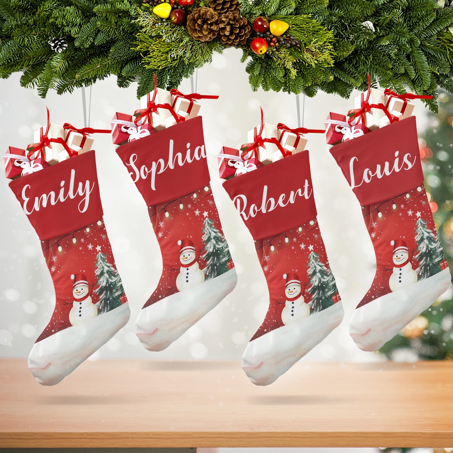 Christmas Snowman Christmas Stocking Custom Name Christmas Socks Gift
