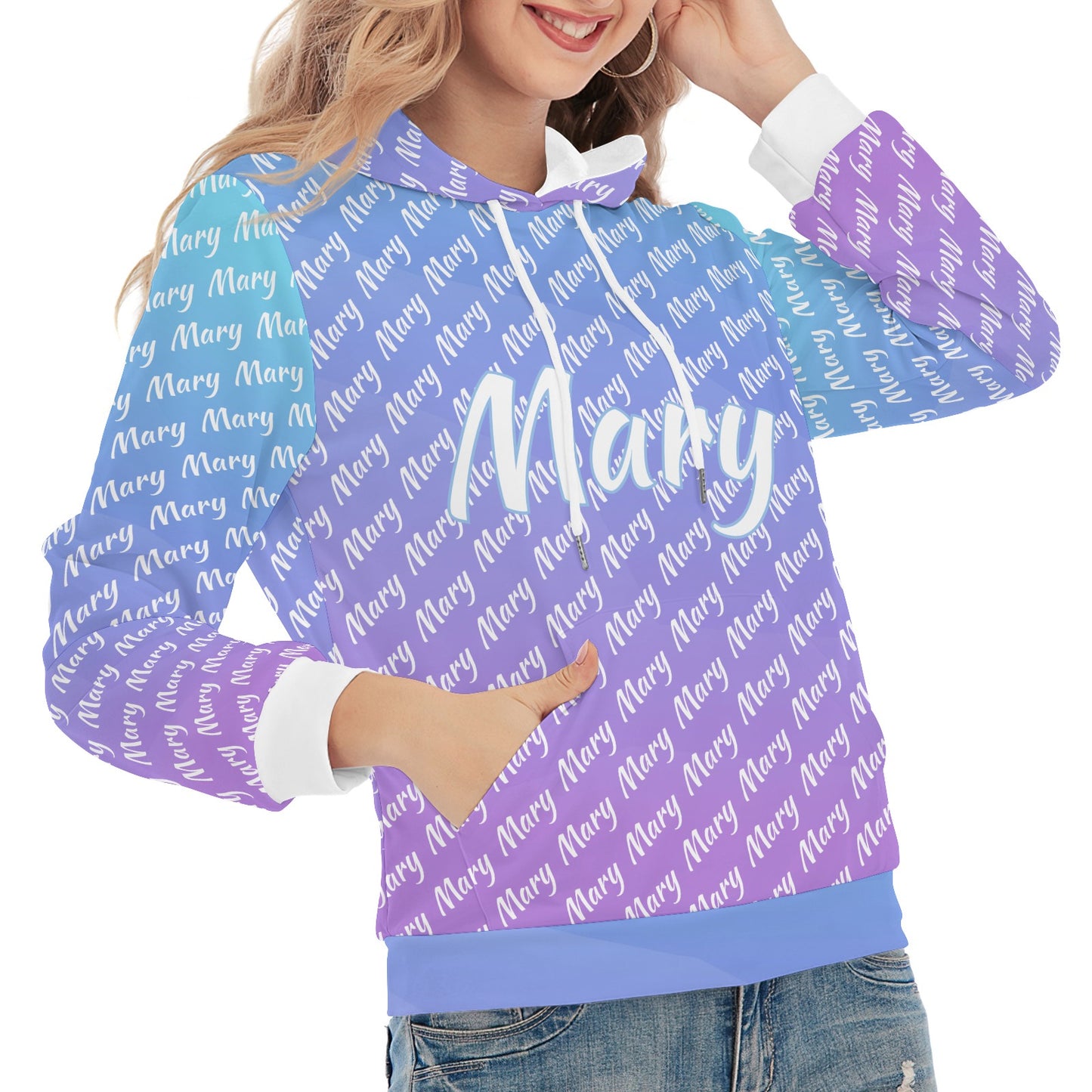 Blue Purple Unisex Heavy Blend Hoodie Custom Hoodie Design Your Own Personalized Hoodies for Women