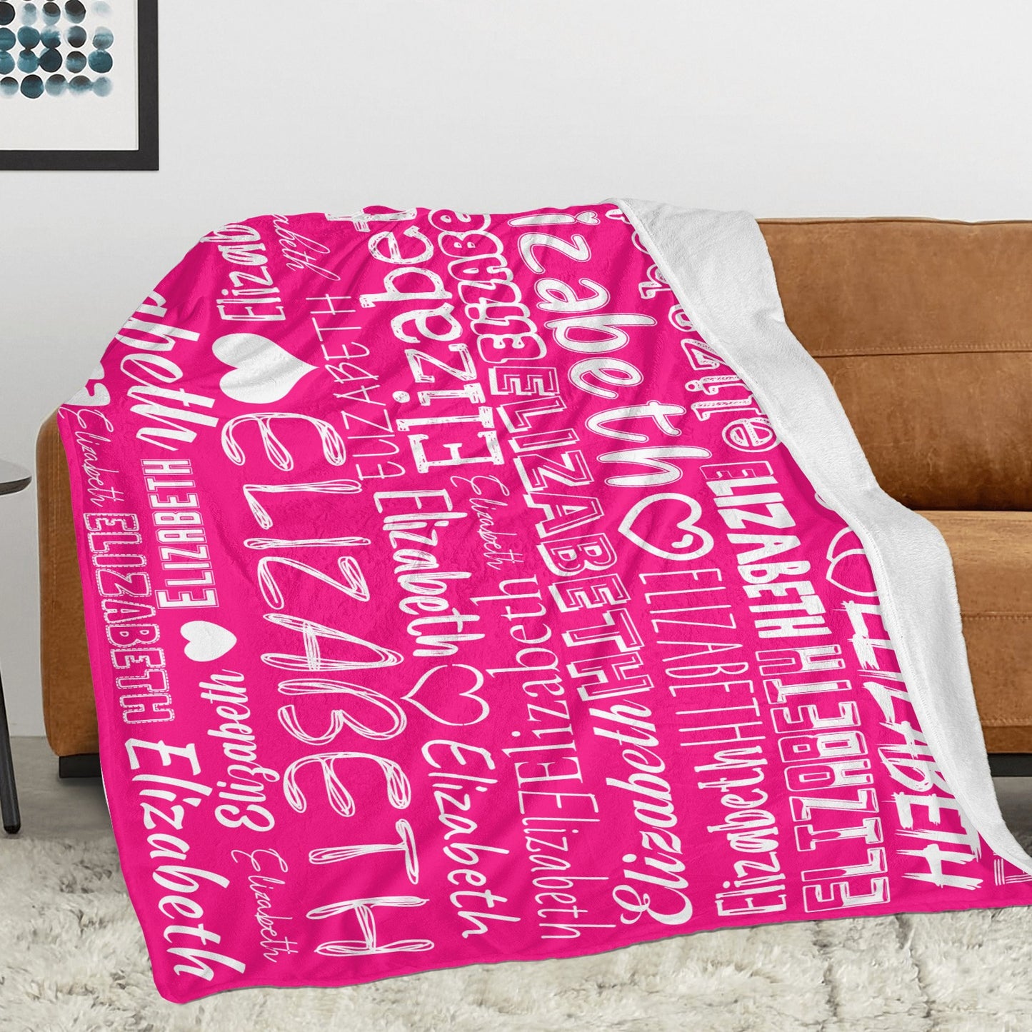 rose Flannel Blanket Name Blanket Personalized Blanket for Adult Kids Flannel Customize Throw Blanket Custom