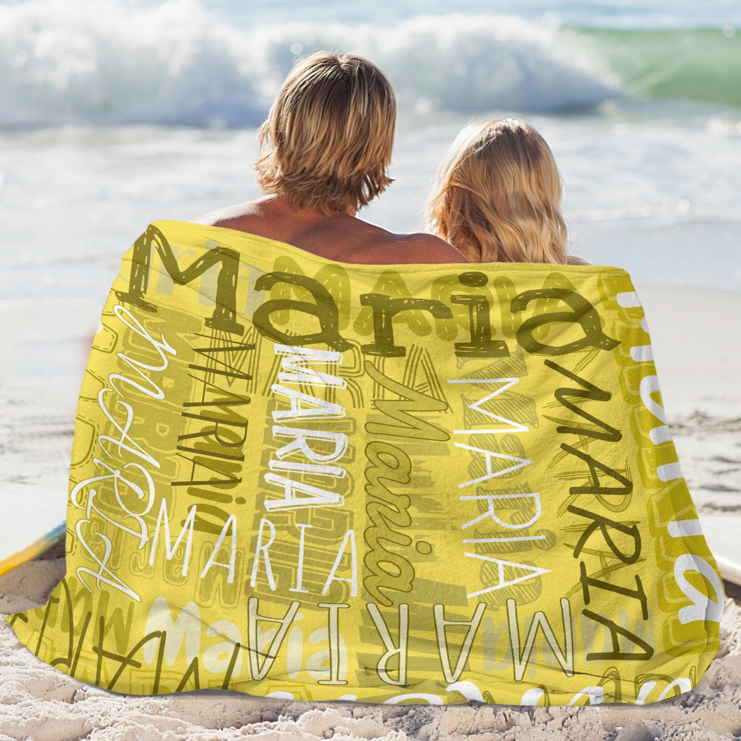 Yellow Flannel Blanket Name Blanket Personalized Blanket for Adult Kids Flannel Customize Throw Blanket Custom