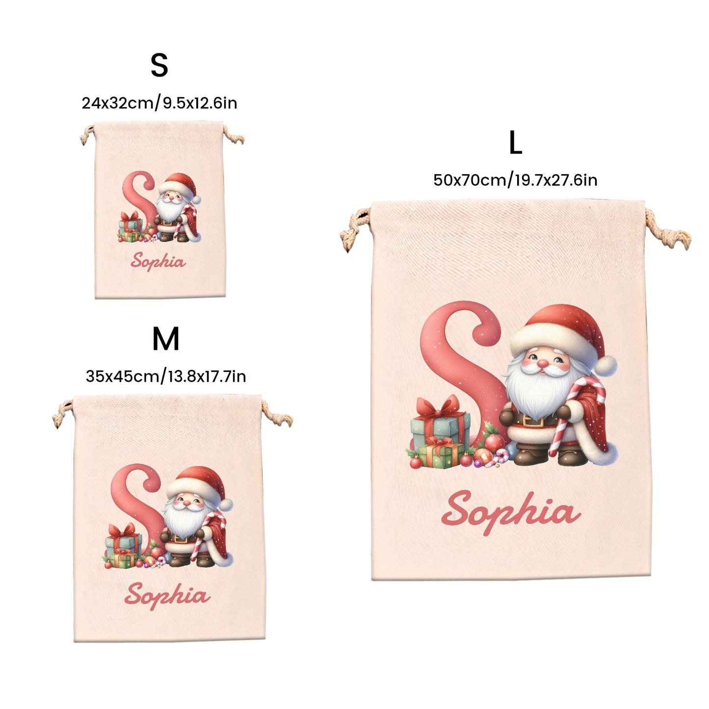 alphabet Christmas Gift Bag Personalized Christmas Wrapping Gift Bags