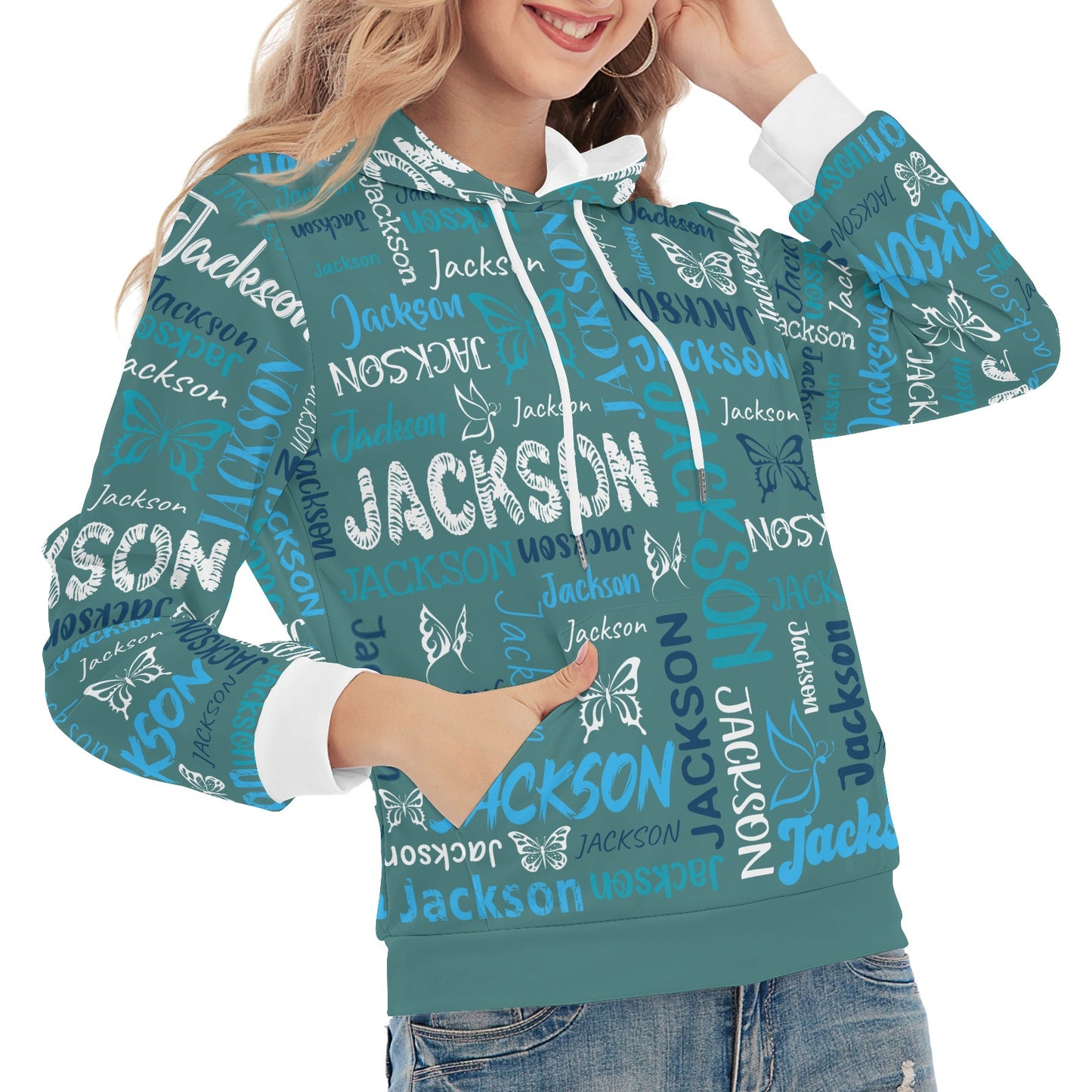 Blue Unisex Heavy Blend Hoodie Custom Hoodie Design Your Own Personalized Hoodies for Women