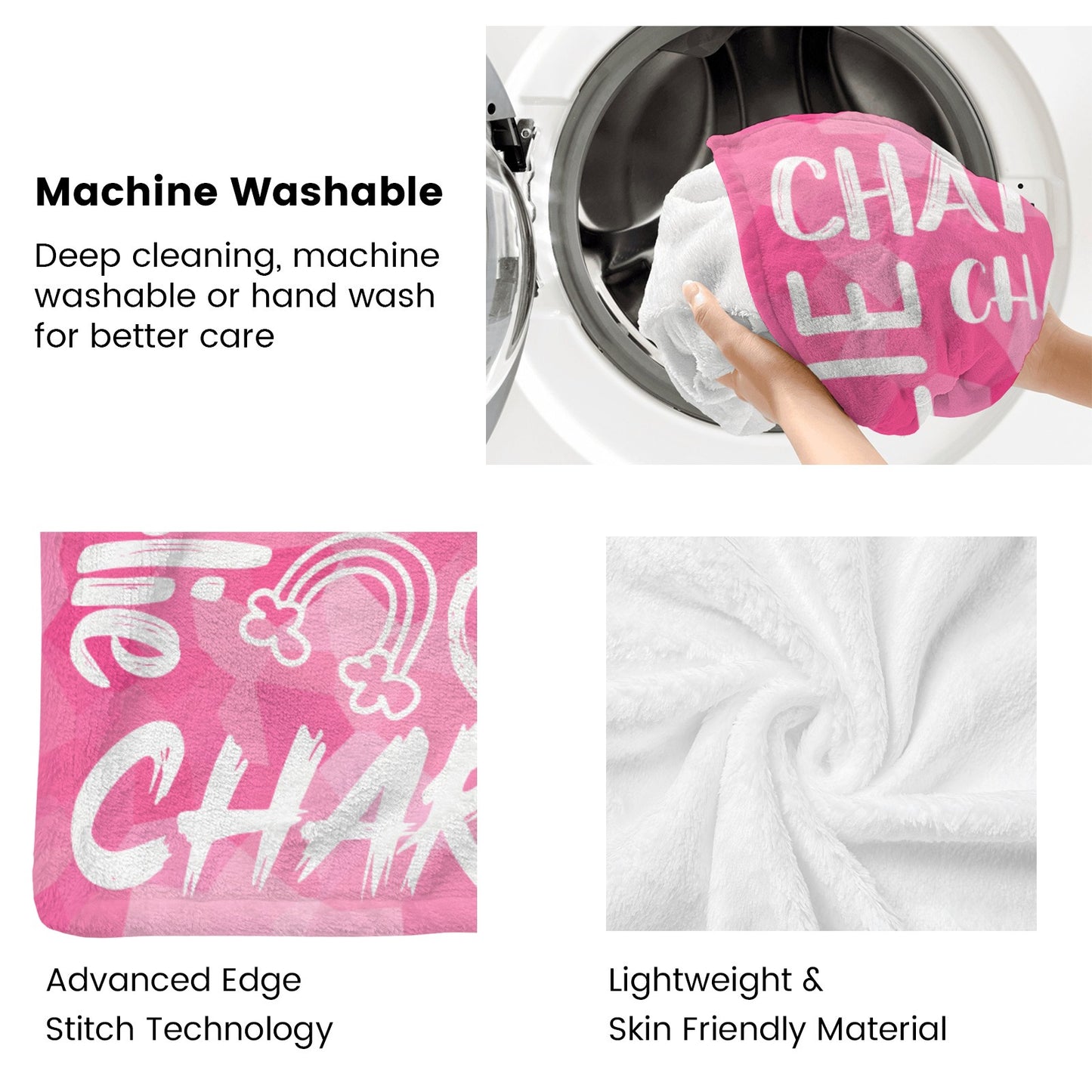 Pink Flannel Blanket Custom Name Blanket Gift for Men Women