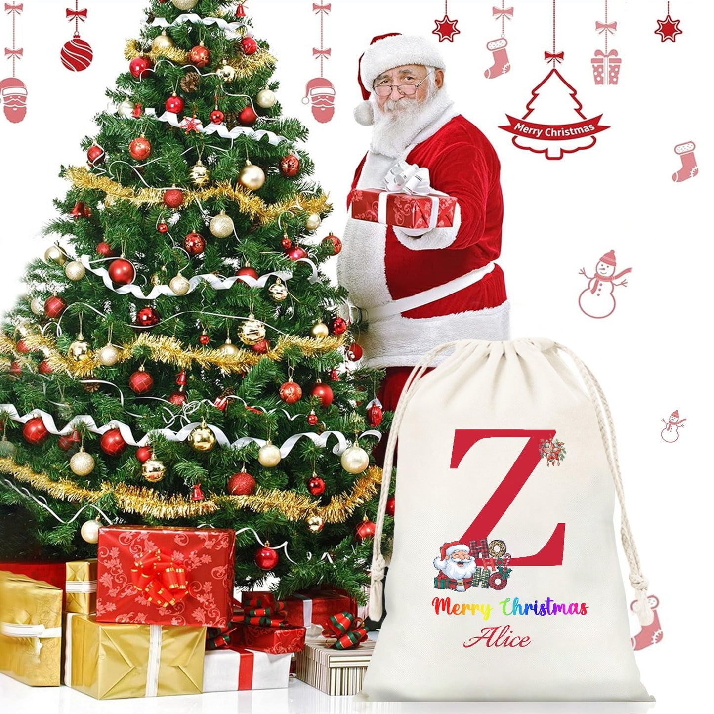 Christmas objects Z Christmas Gift Bag 2024 Christmas Best Gift for Children