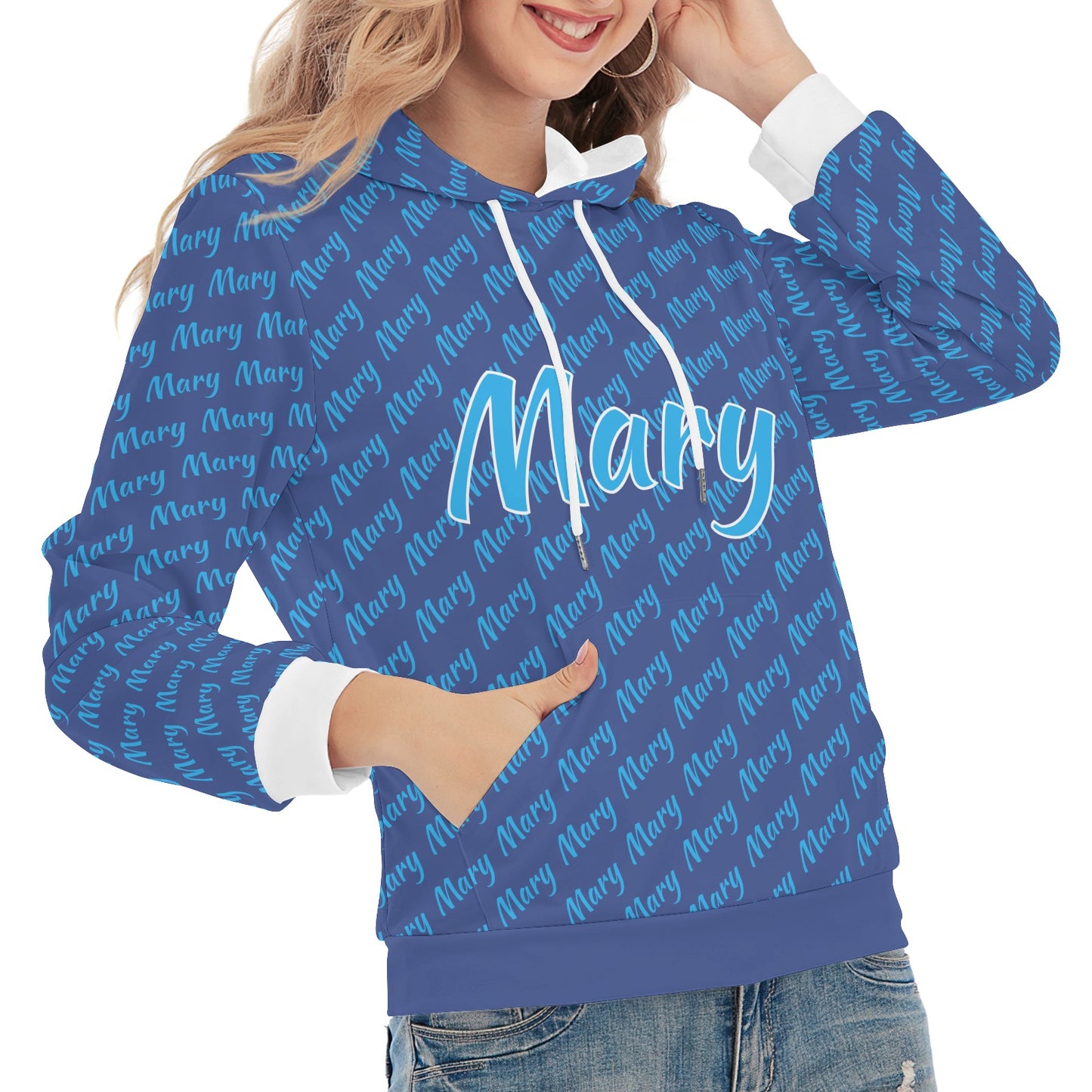 Blue Unisex Heavy Blend Hoodie Custom Hoodie Design Your Own Personalized Hoodies for Women