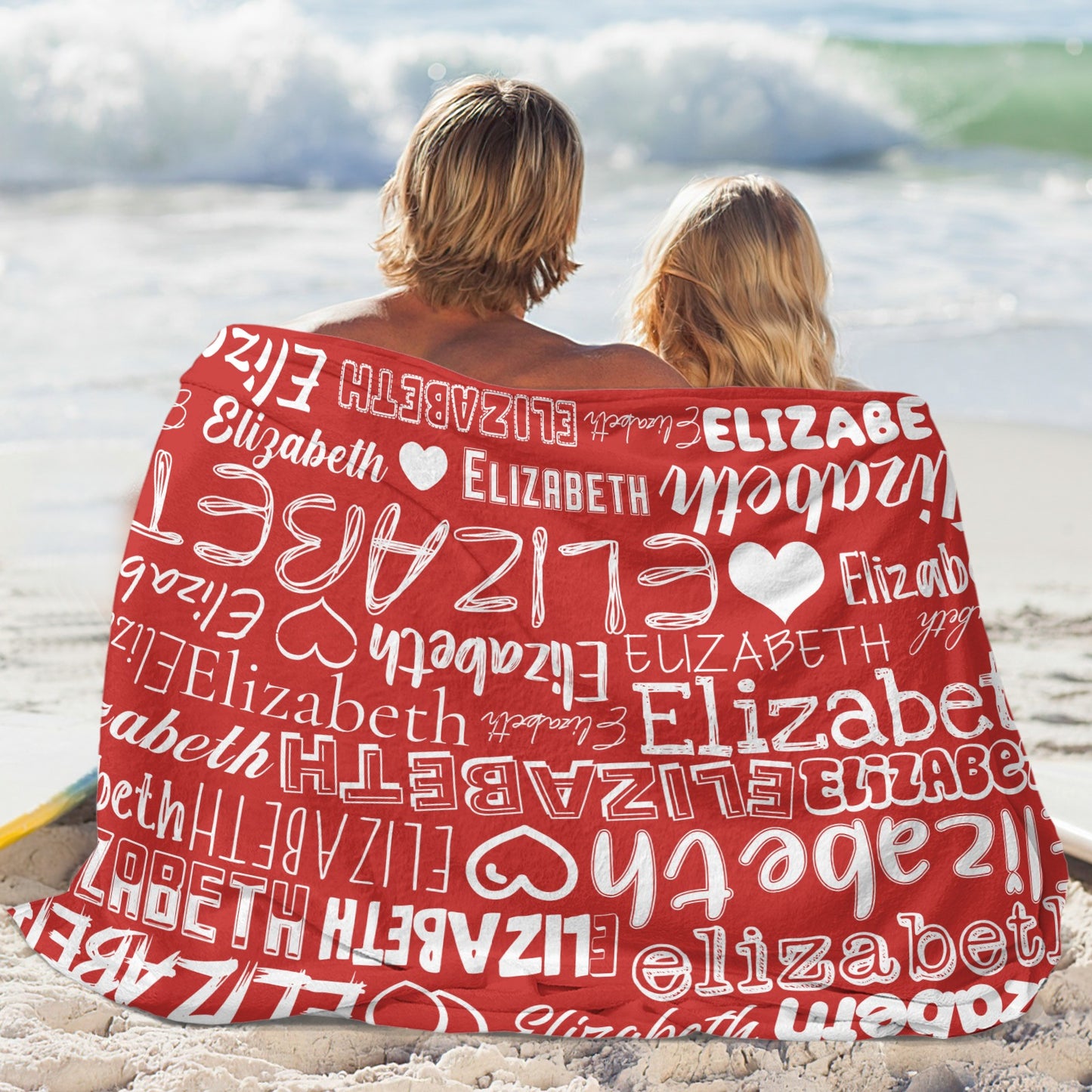 Red Flannel Blanket Name Blanket Personalized Blanket for Adult Kids Flannel Customize Throw Blanket Custom