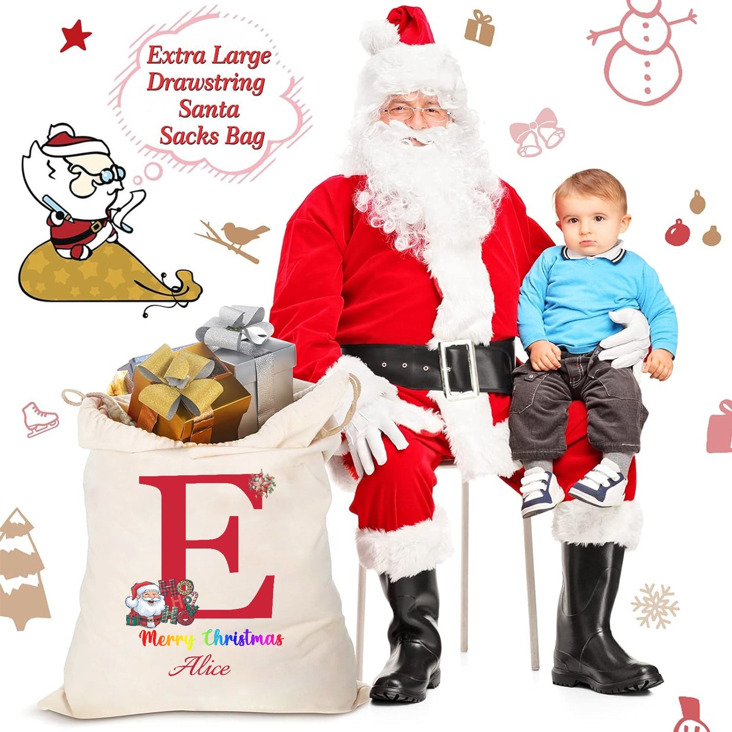 Christmas objects D Christmas Gift Bag 2024 Christmas Best Gift for Children