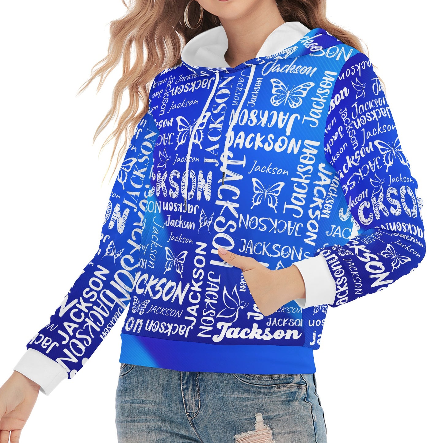 Blue Unisex Heavy Blend Hoodie Custom Hoodie Design Your Own Personalized Hoodies for Women