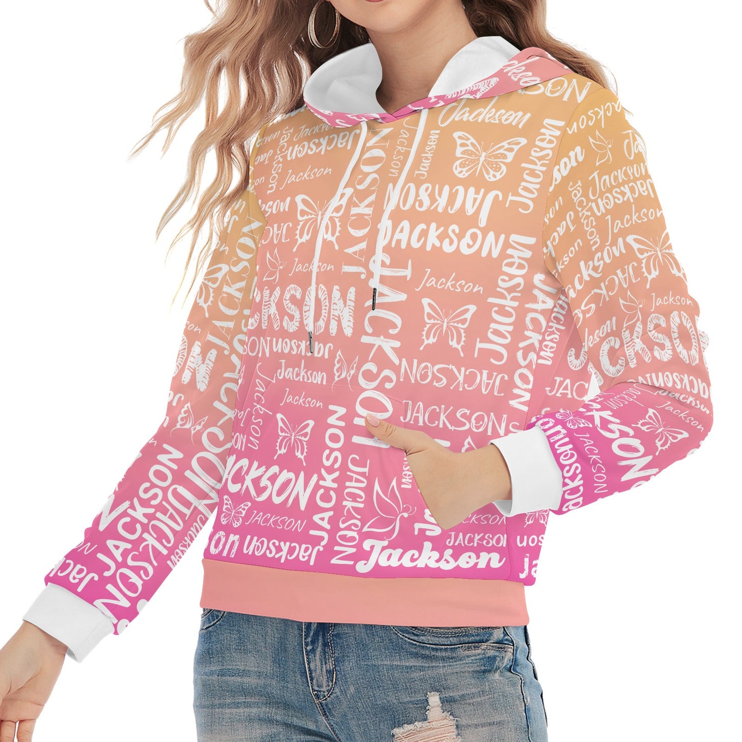 Orange Pink Unisex Heavy Blend Hoodie Custom Hoodie Design Your Own Personalized Hoodies for Women