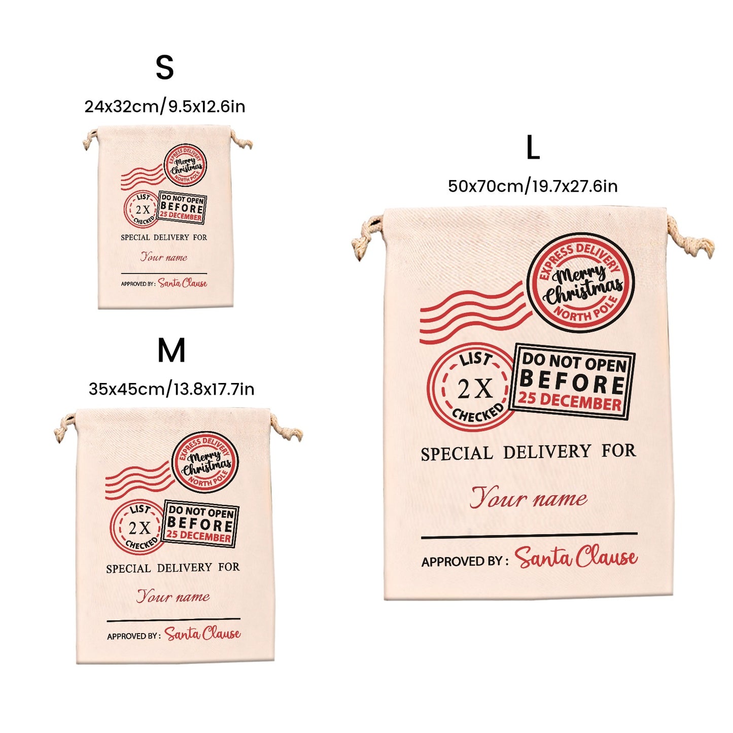 stamp Christmas Gift Bag Personalized Christmas Wrapping Gift Bags