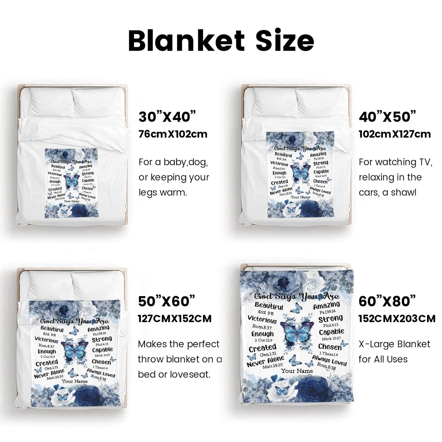 God Says You Are Flannel Blanket Custom Name Blanket Gift for Men Women