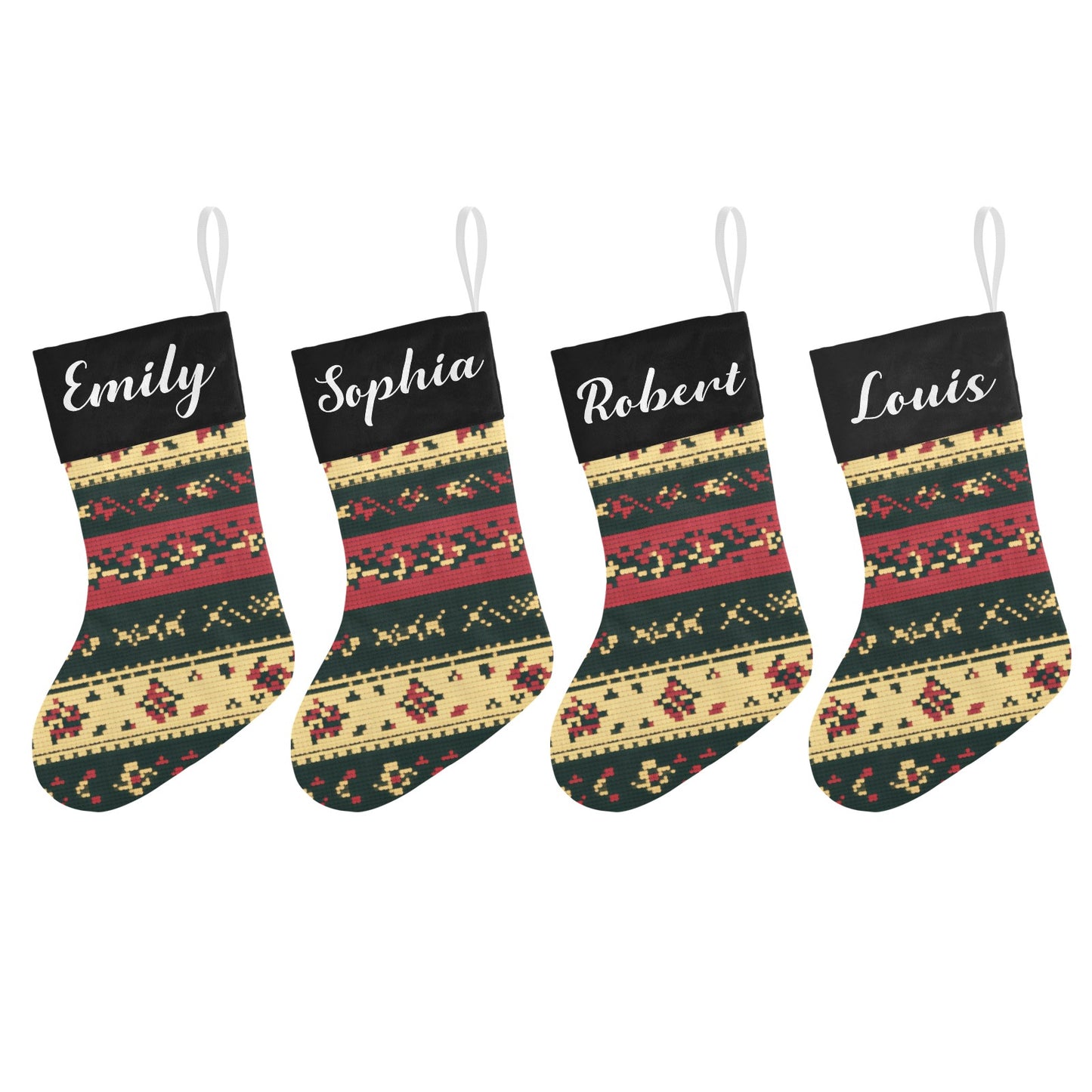 Black Christmas Stocking Custom Name Christmas Socks Gift