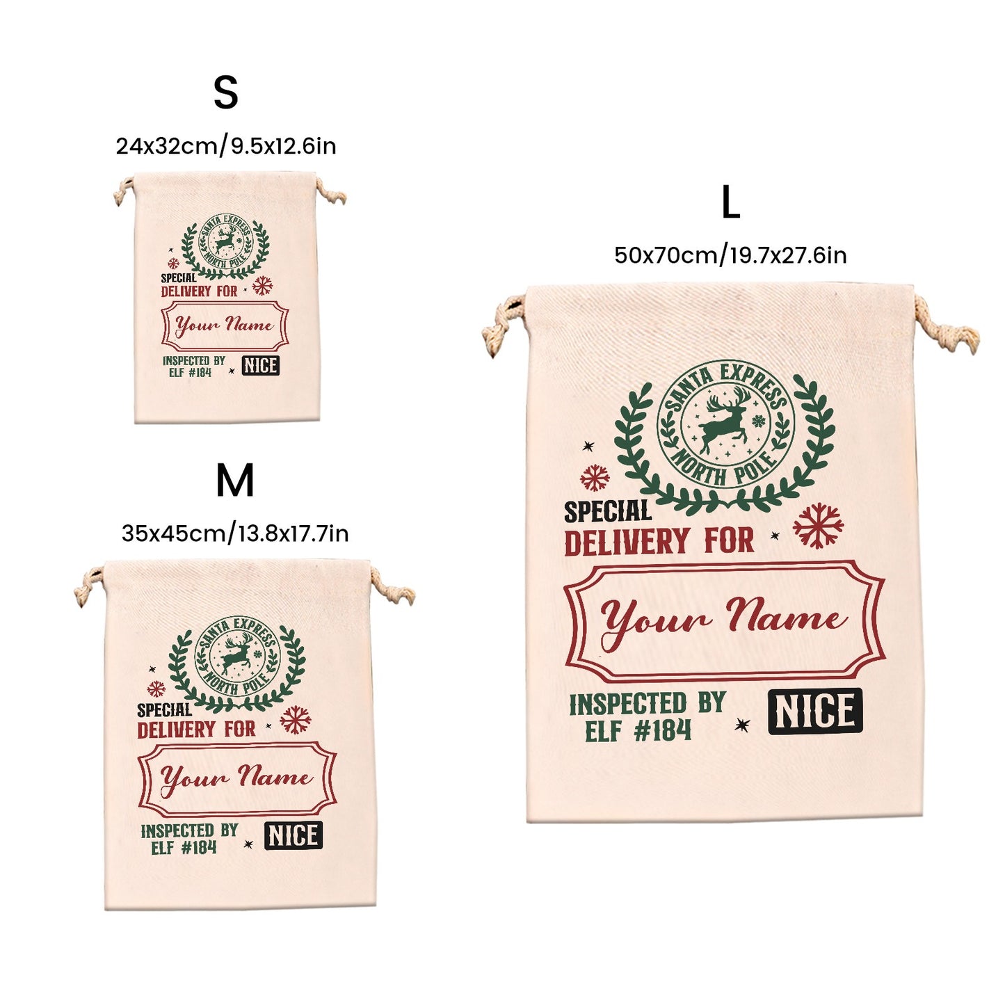 Deer Christmas Gift Bag Custom Santa Gift Bags your Name