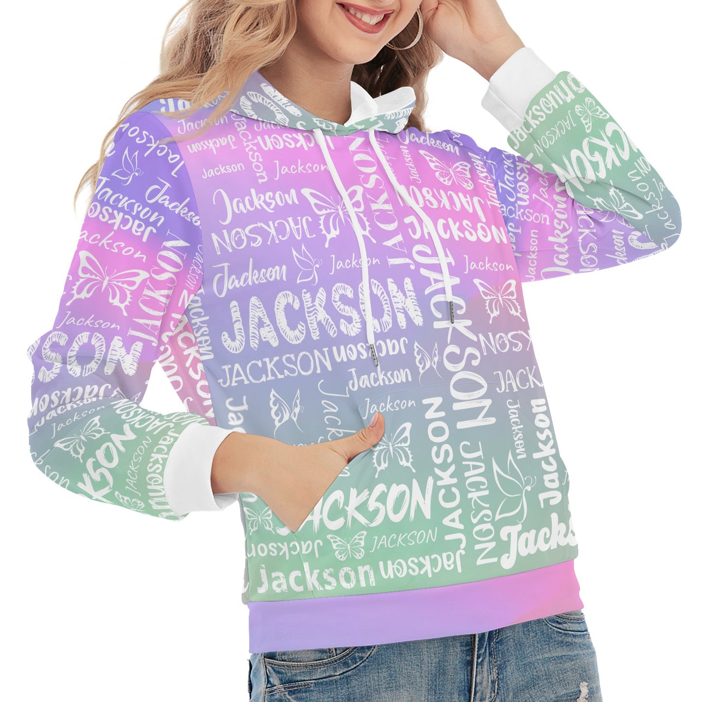 Purple Green Unisex Heavy Blend Hoodie Custom Hoodie Design Your Own Personalized Hoodies for Women